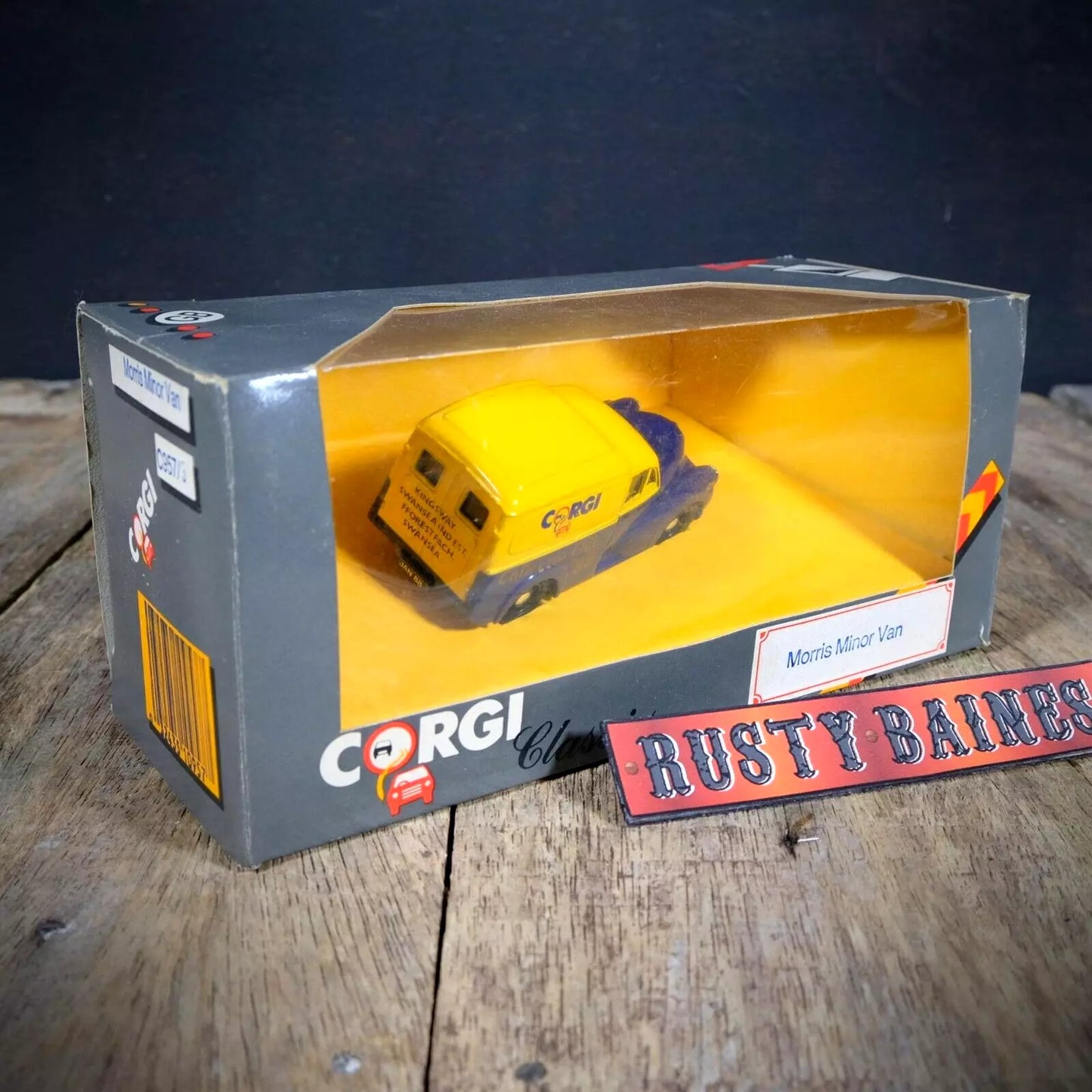 Corgi Collector Club Morris Minor Van 1988, Blue/Yellow, Boxed