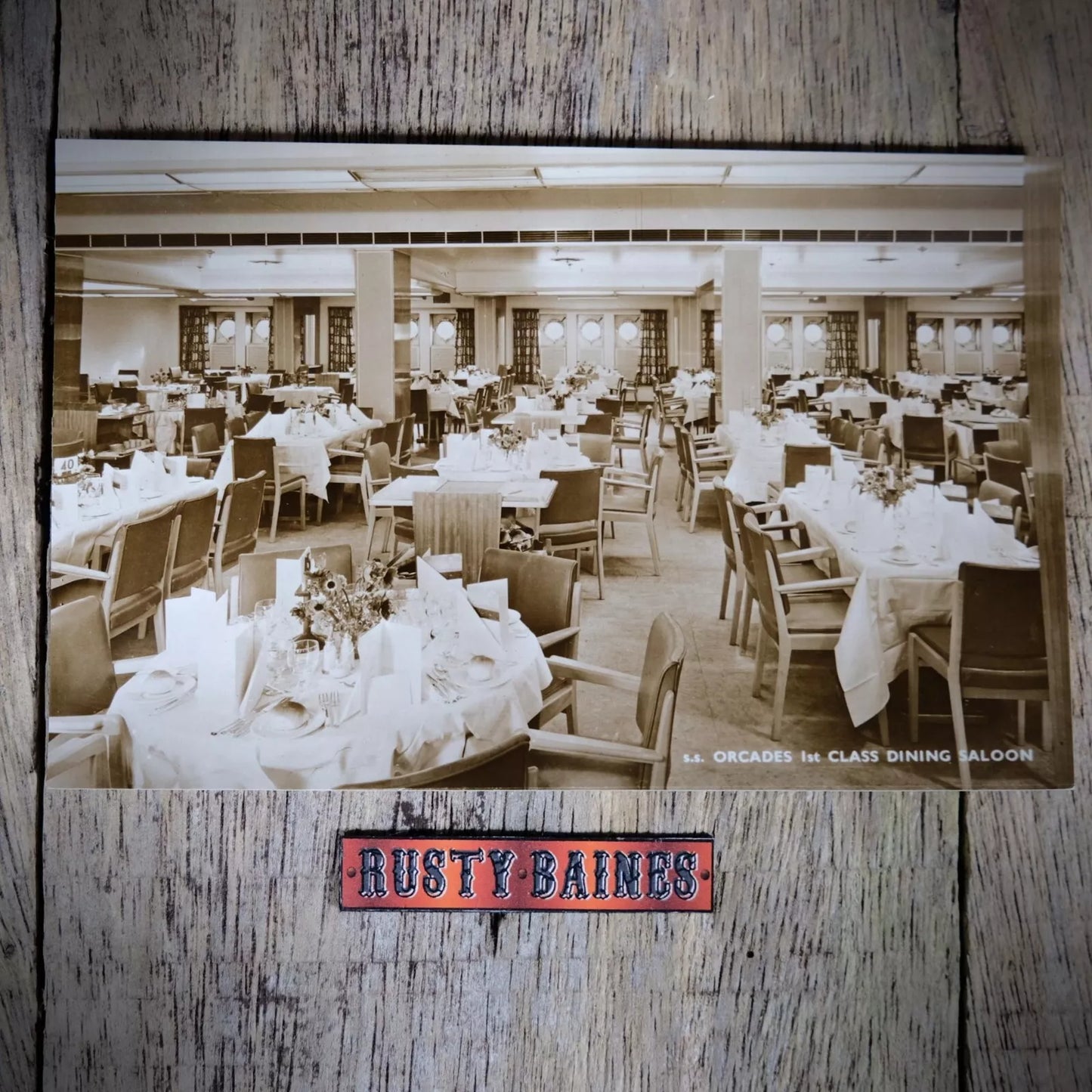 Postcard, SS Orcades Interior, First Class Dining Saloon