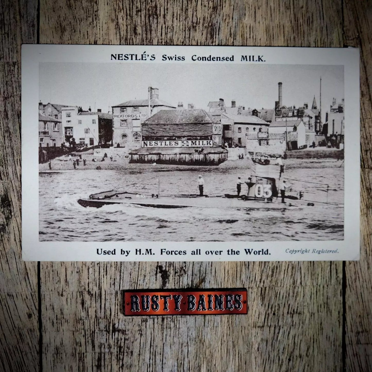 Postcard, Nestle Condensed Milk Advertisement, Royal Navy Submarine