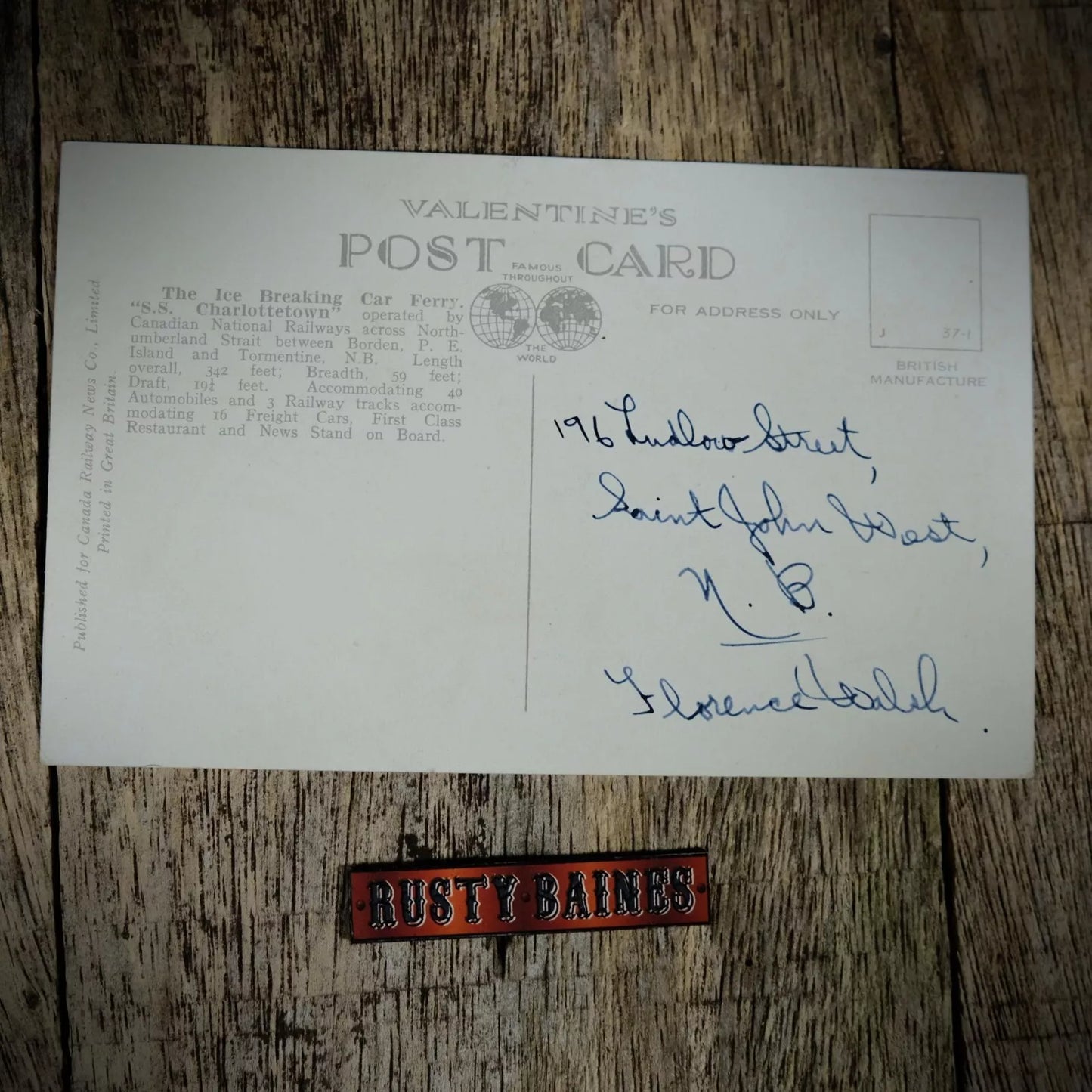 Postcard, SS Charlottetown Car Ferry