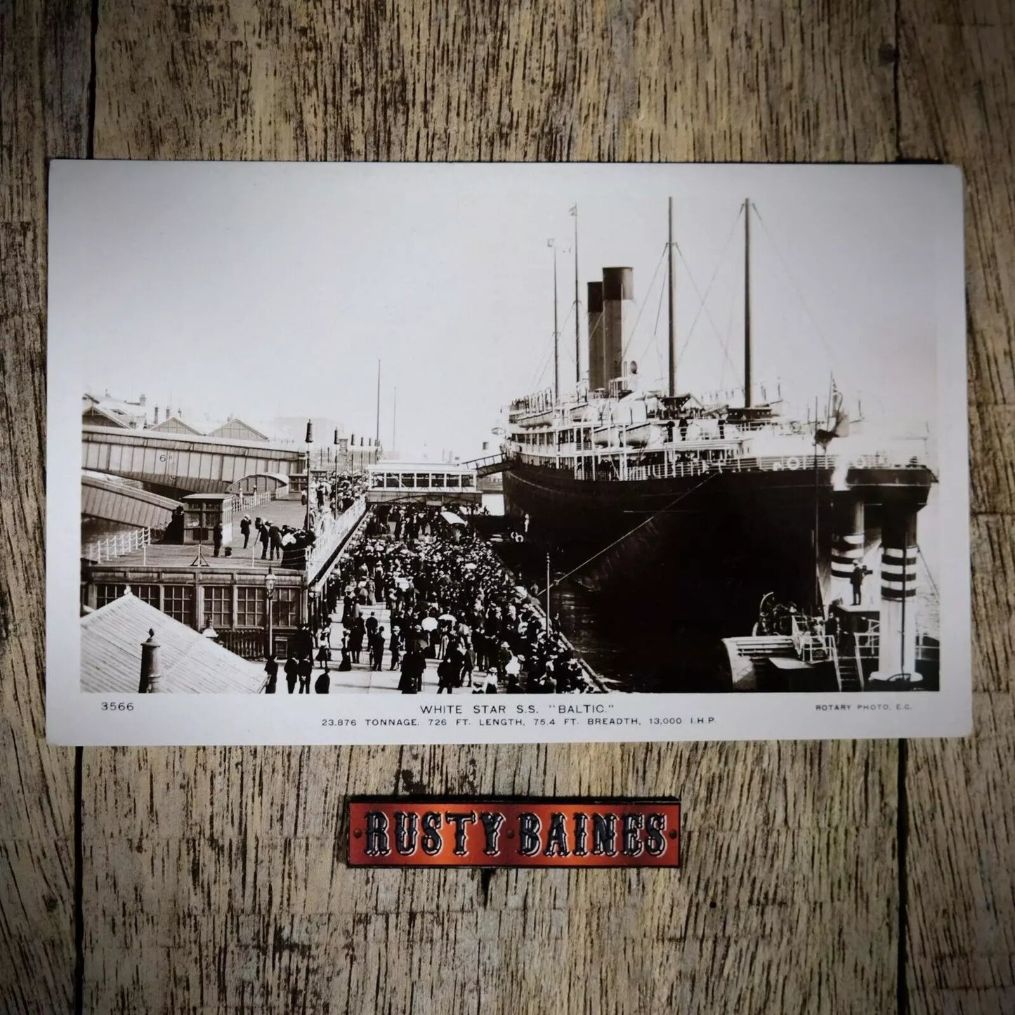 Postcard, SS Baltic White Star Line Docked in Liverpool, Real Photo