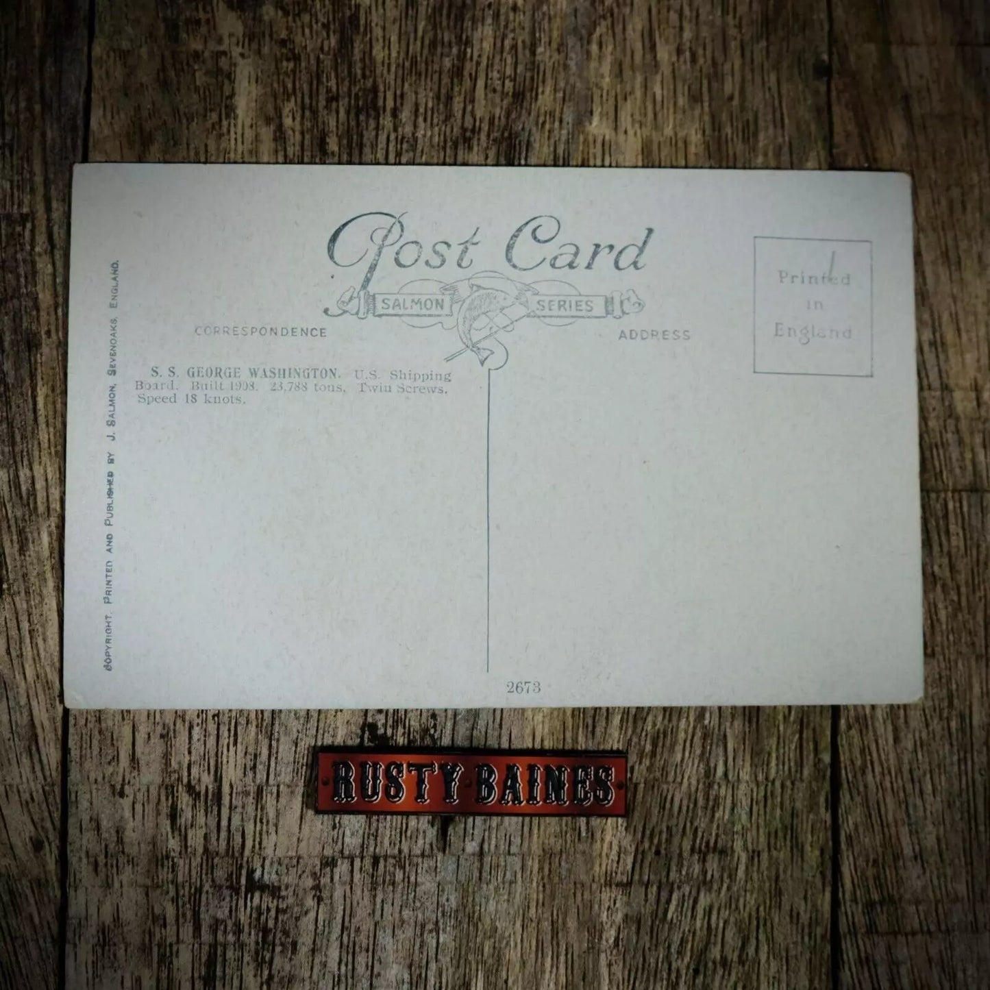 Postcard, SS George Washington Ocean Liner