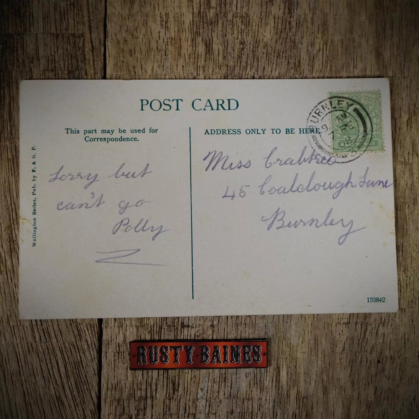 Postcard, Burnley, River Calder Stoney Holme Early 1900s