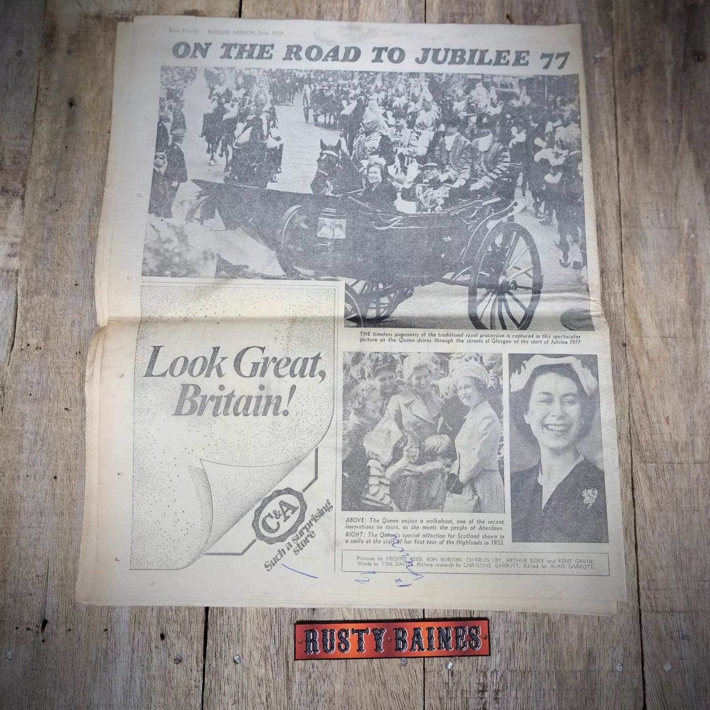 Vintage Newspaper, Daily Mirror, June 3rd 1977, Queen's Silver Jubilee