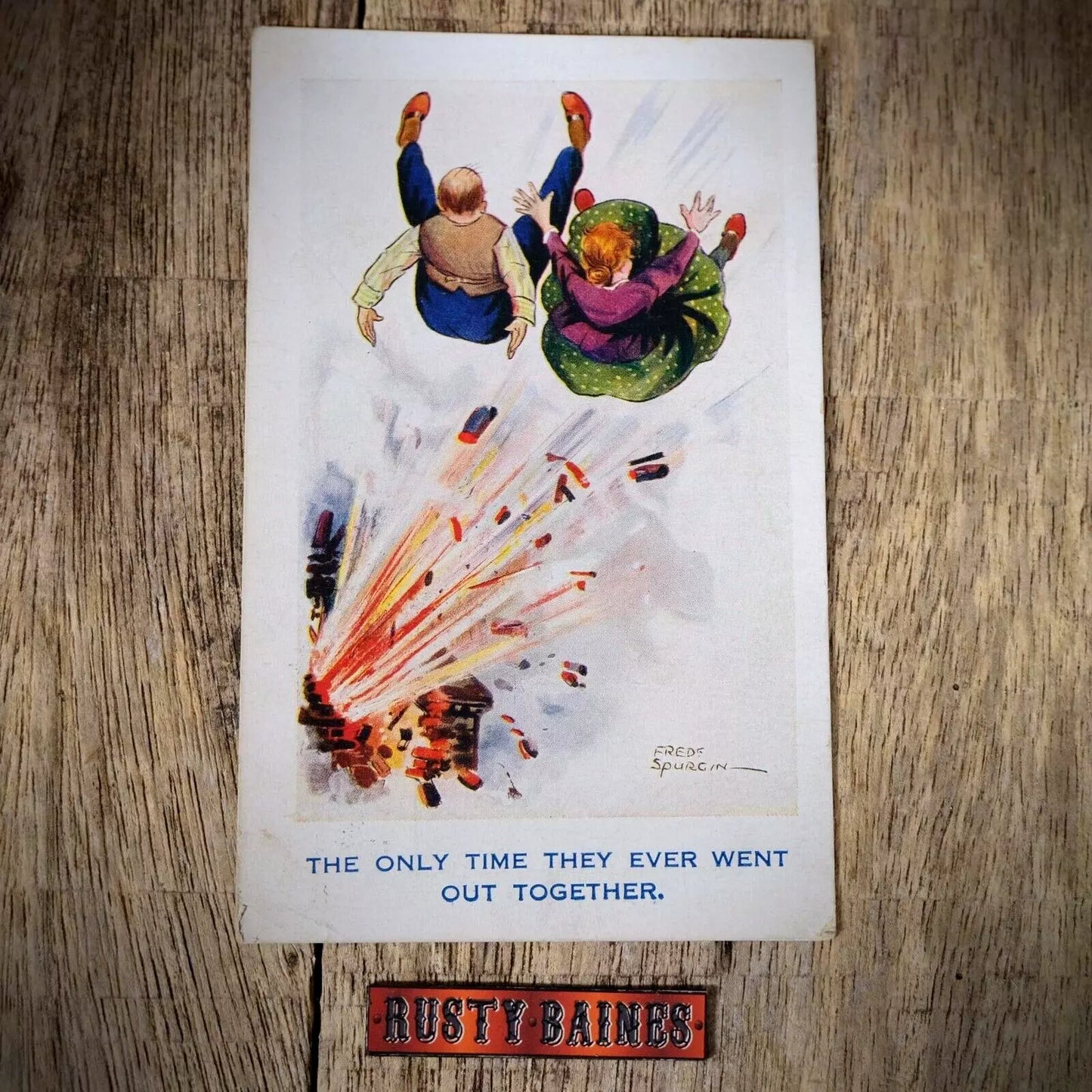 Postcard, Comic, Fred Spurgin, Home-Front Civil Life, Shell Explosion