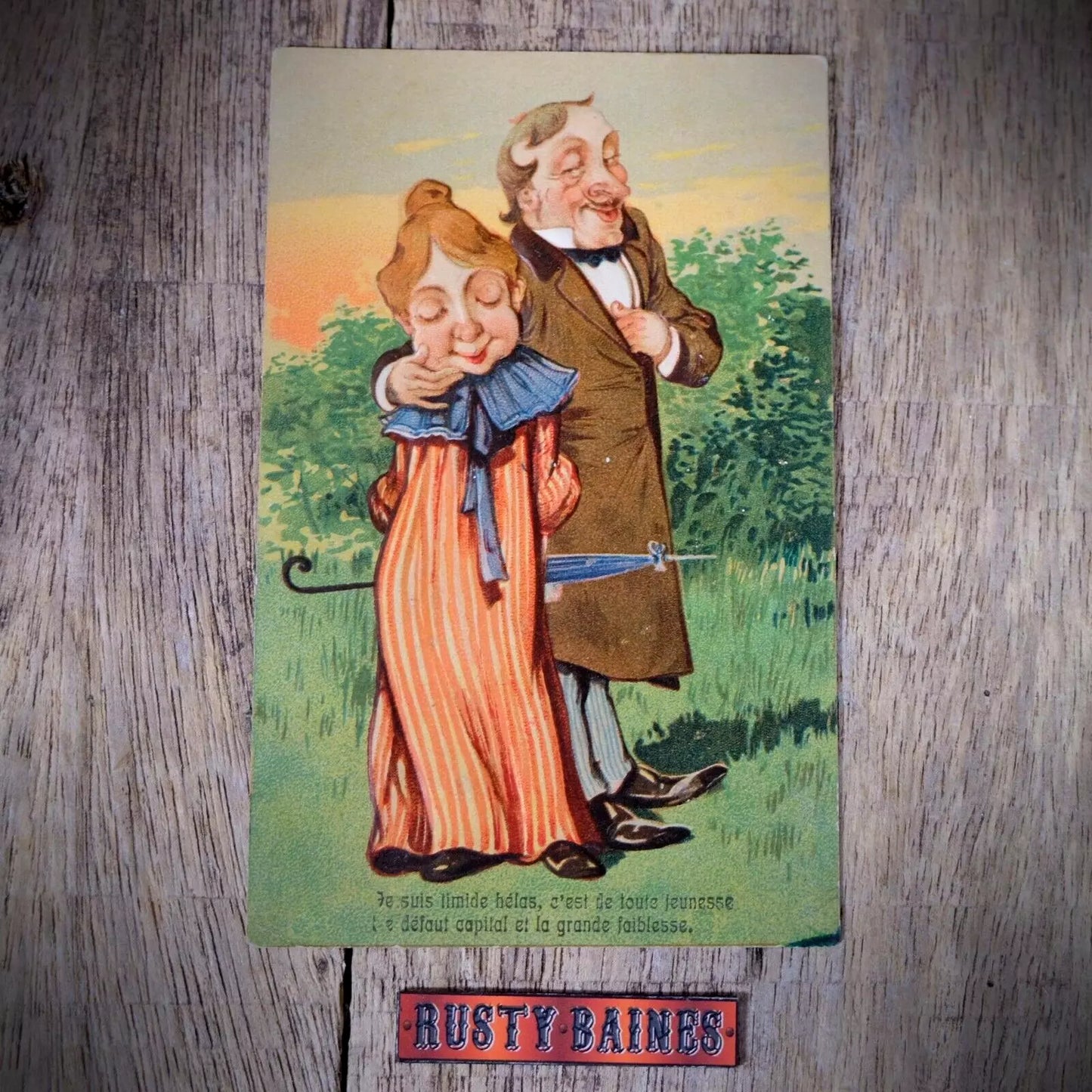 Postcard, Comic, Embossed Chromo, WW1 Censor Pass Mark, Romance