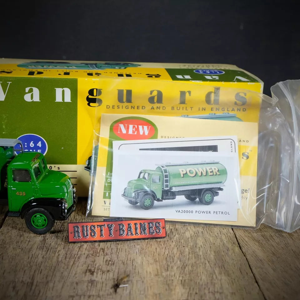 Lledo Vanguards Leyland Comet Petrol Tanker, Green, Made in England, Boxed