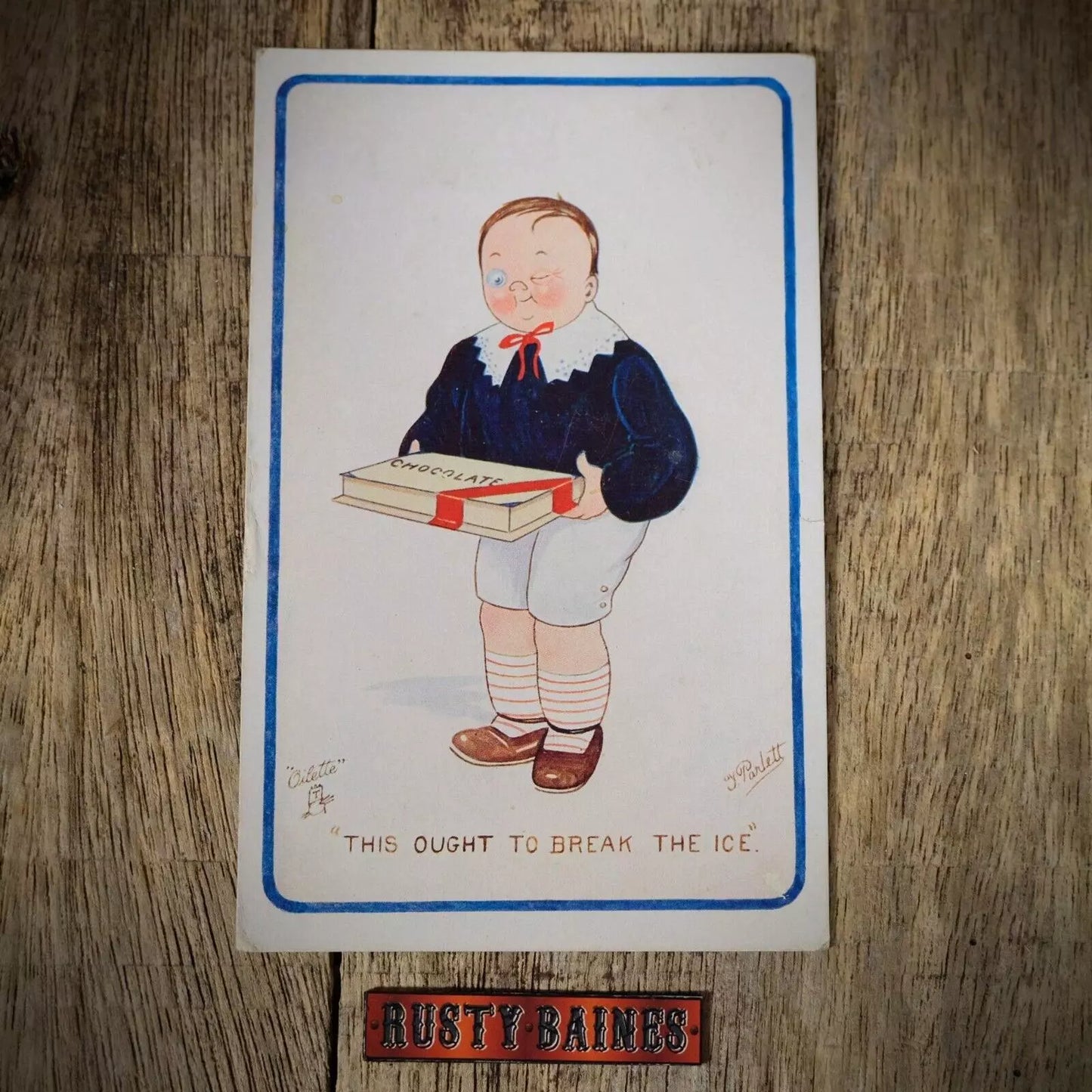 Postcard, Comic, Tuck Oilette, All for Her, Romance, Box of Chocolate