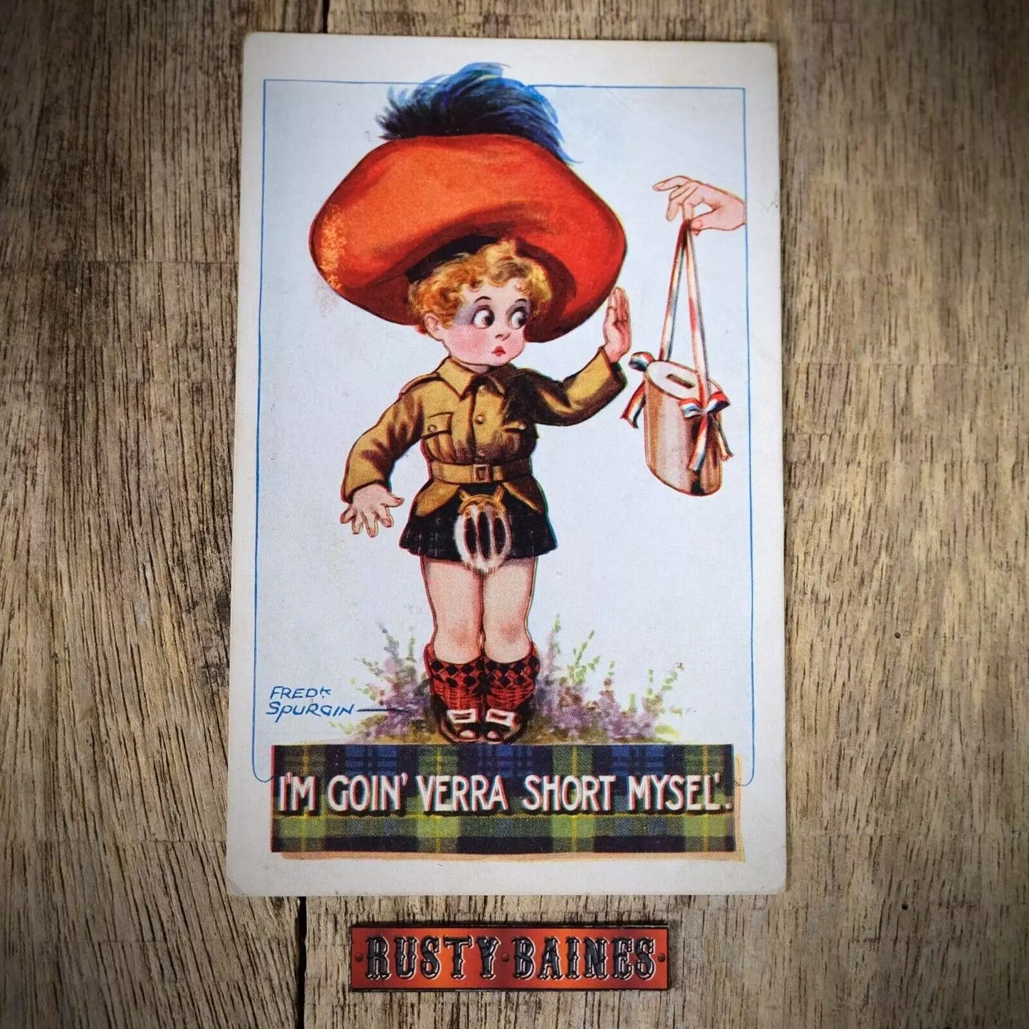 Postcard, Comic, Fred Spurgin, Wee Scottie, Miniskirt Kilt, Scottish
