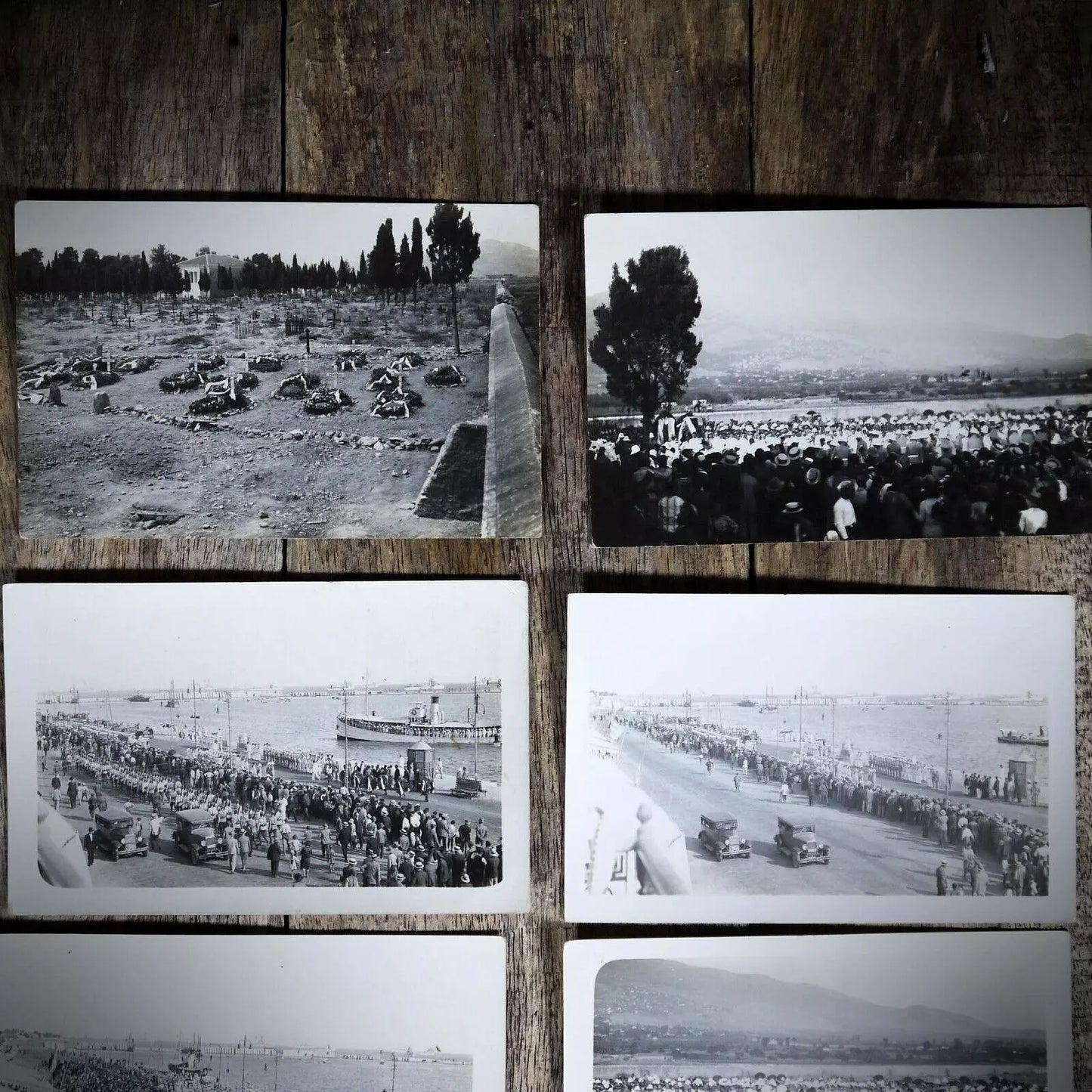 Postcard bundle x8, HMS Devonshire Funeral/Graves Gas Explosion
