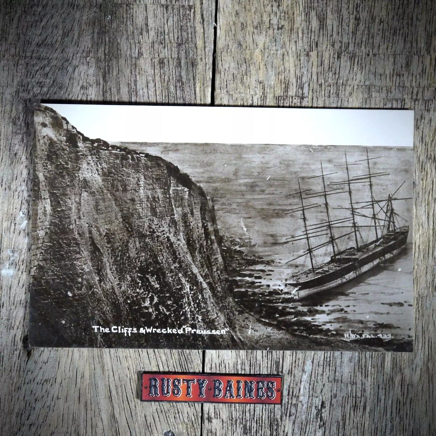 Postcard, Shipwreck Sailing Ship Preussen