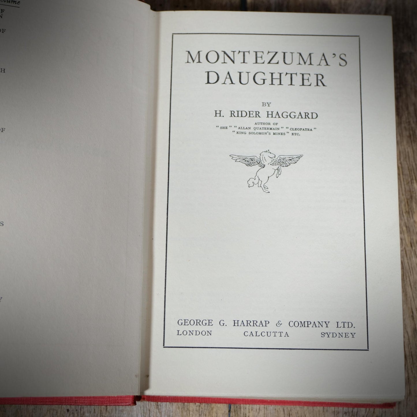 Montezuma's Daughter, H Rider Haggard, 1925 Hardcover
