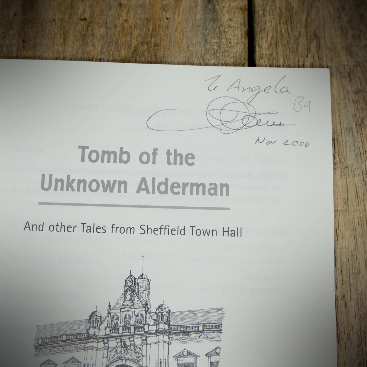 Tomb of the Unknown Alderman, Sheffield, John Cornwell, Signed Softcover 2006
