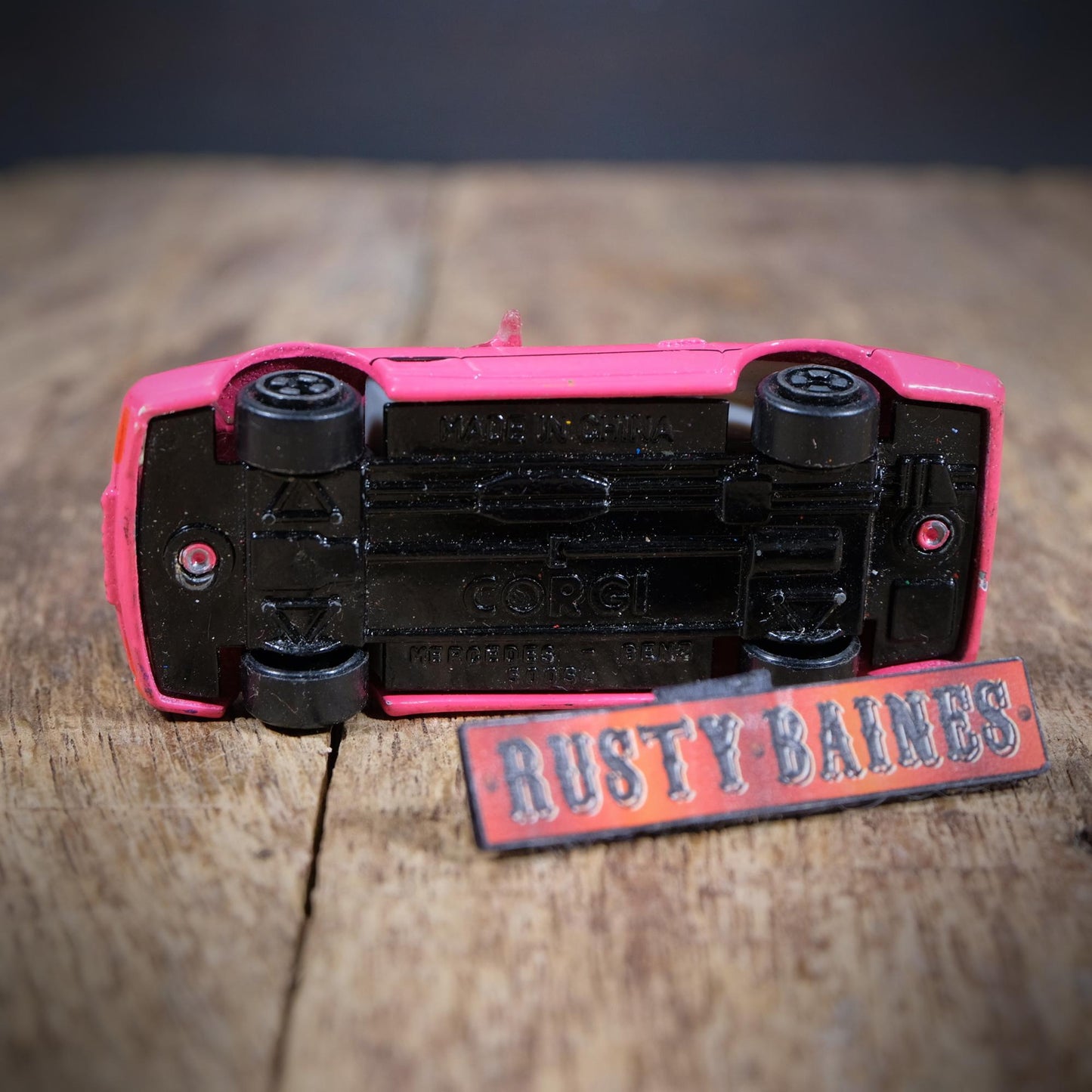 Corgi Mercedes Benz 500SL Cabrio, Pink, Unboxed, Playworn