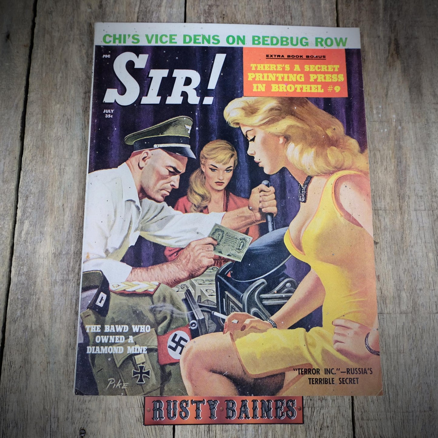 Vintage Men's U.S. Glamour/Pulp Magazine, Sir July 1961, Glamour Girls, Fantasy Stories
