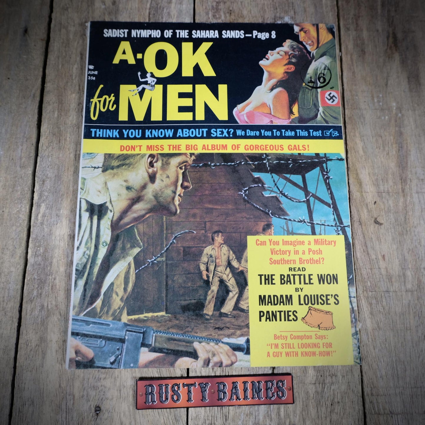 Vintage Men's U.S. Glamour/Pulp Magazine, A-OK for Men, June 1963, Pin Up Girls, Fantasy Stories