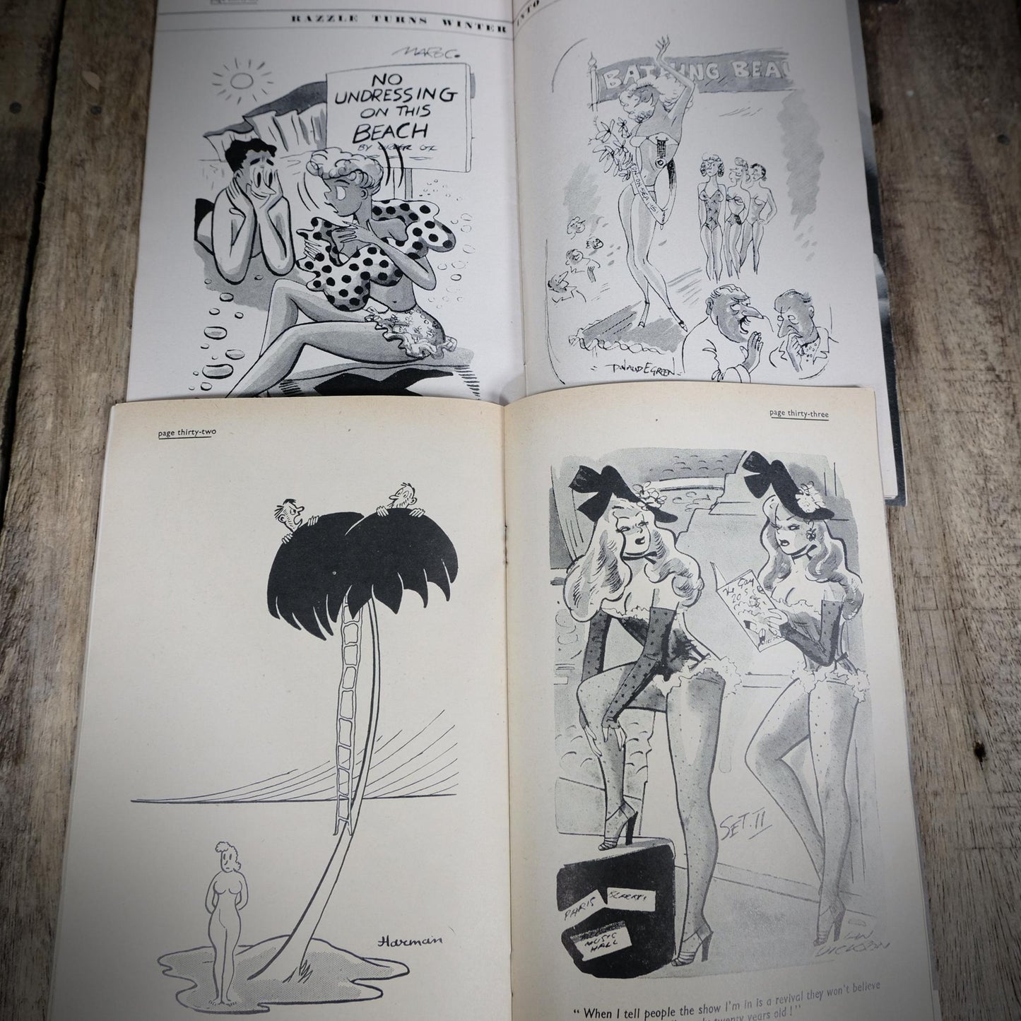 Vintage British Pocket Magazine Bundle, Razzle, 1930s, Glamour, Pin-Up, Seaside Comic Adult Humour