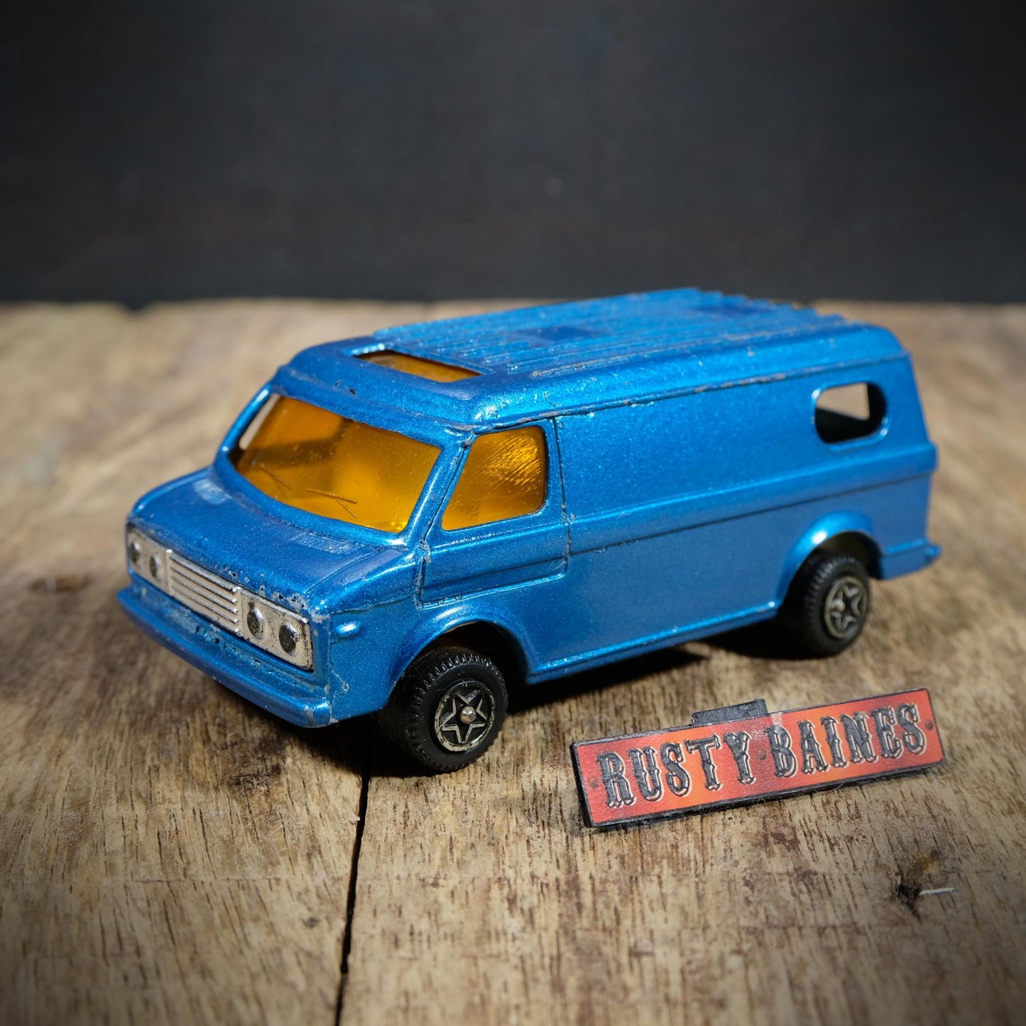 Vintage Chevy Van, Metallic Blue, SVE Toy Hong Kong