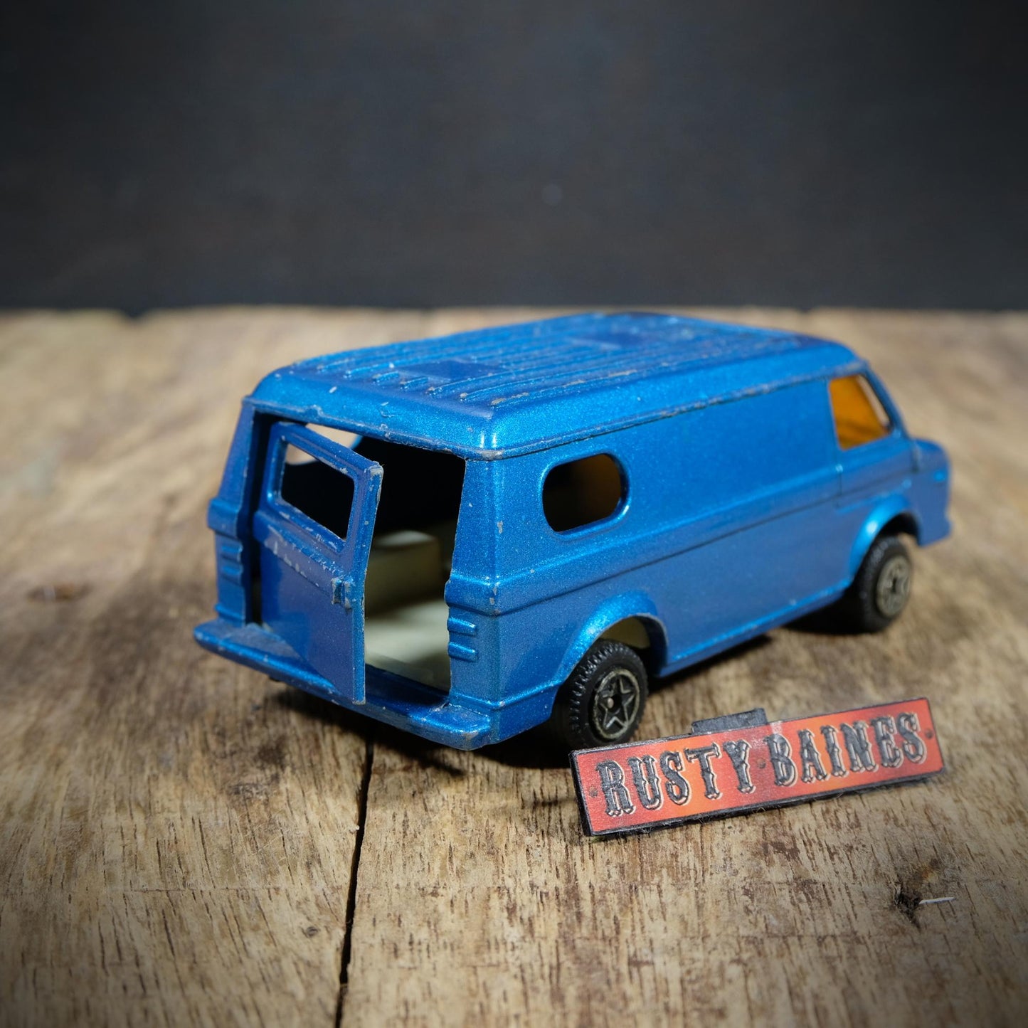 Vintage Chevy Van, Metallic Blue, SVE Toy Hong Kong