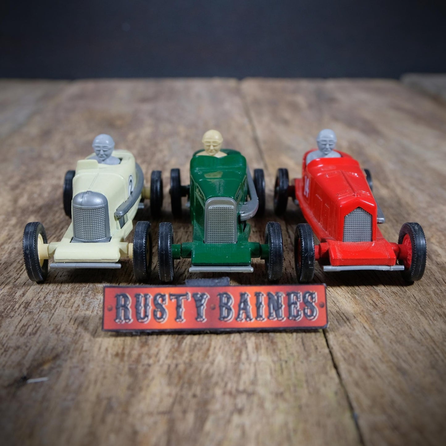 A Trio of Vintage Lledo Racing Cars, Sunbeam, Alfa Romeo, Aston Martin, No Box