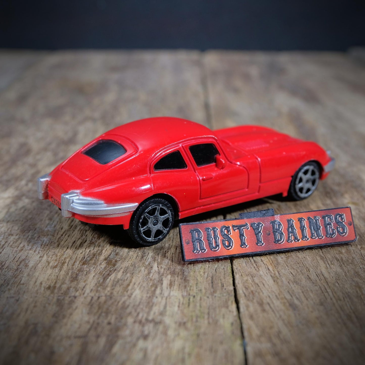 Plastic Jaguar E-Type, Red, Friction Driver, No Box
