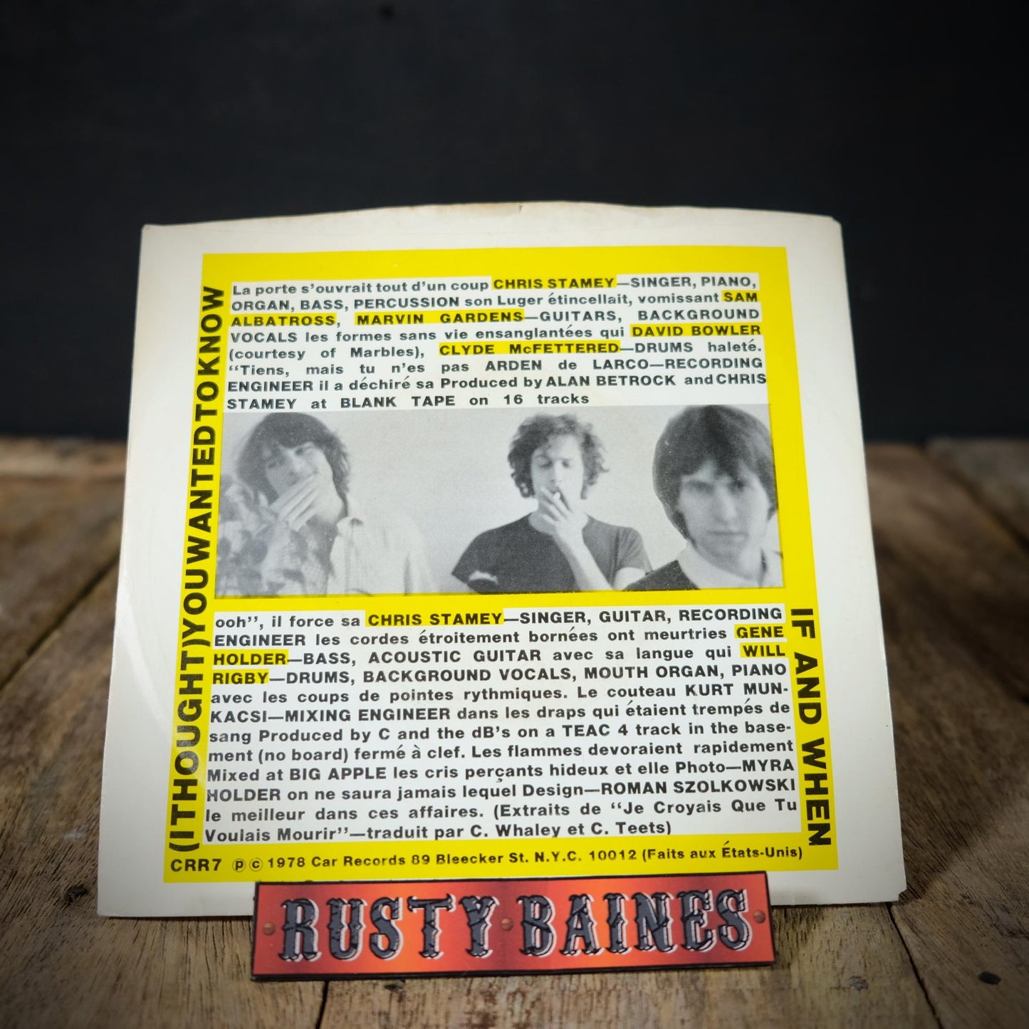 Record 7" Single, Chris Stamey and The dB's* – (I Thought) You Wanted