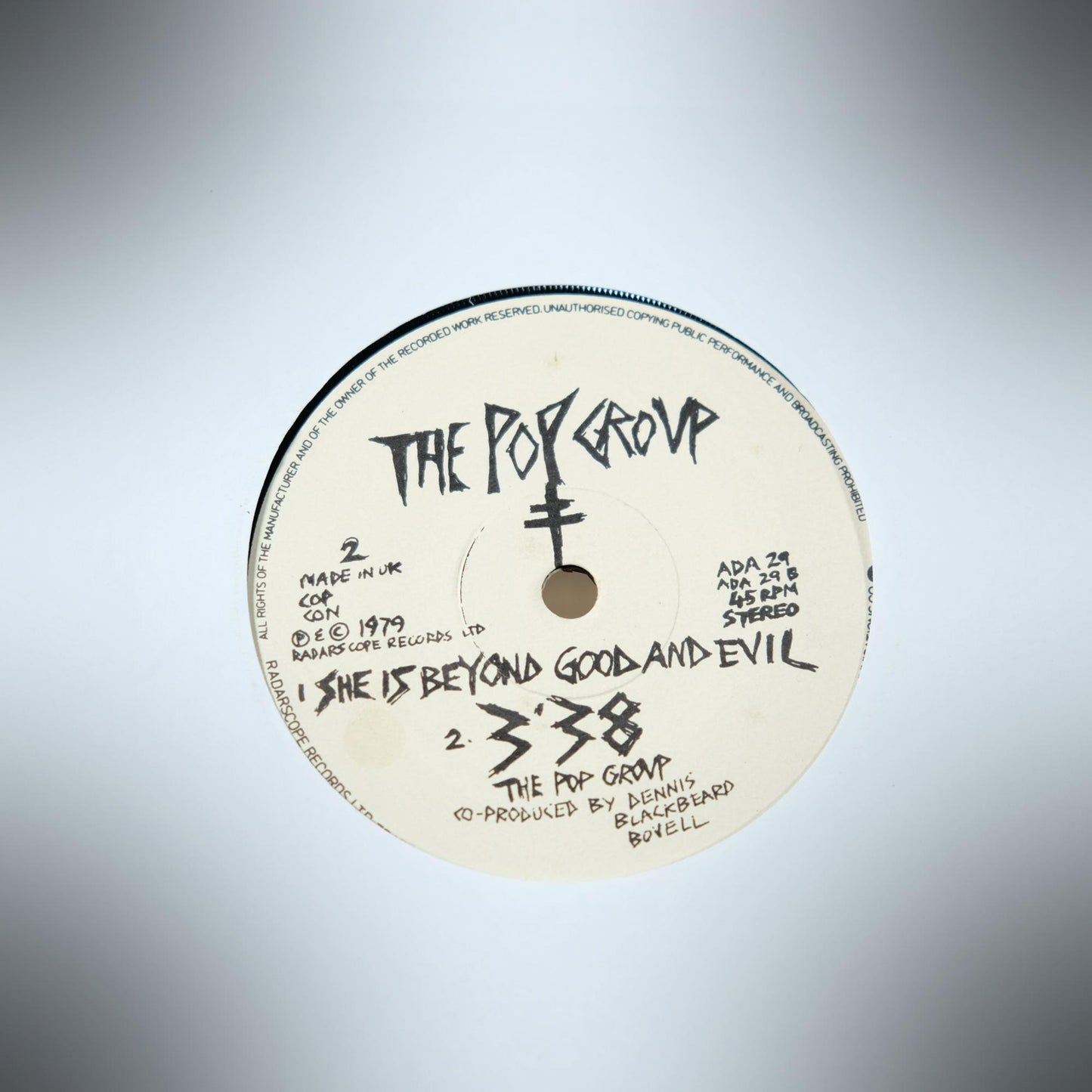 Record 7" Single, The Pop Group - She is Beyond Good and Evil