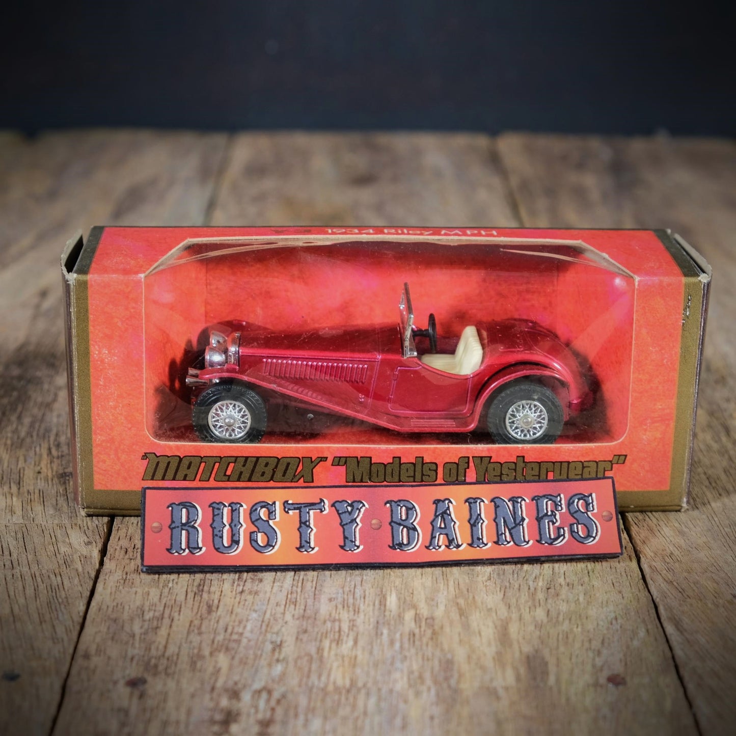 Vintage Matchbox Models of Yesteryear Y3 1934 Riley MPH, Red