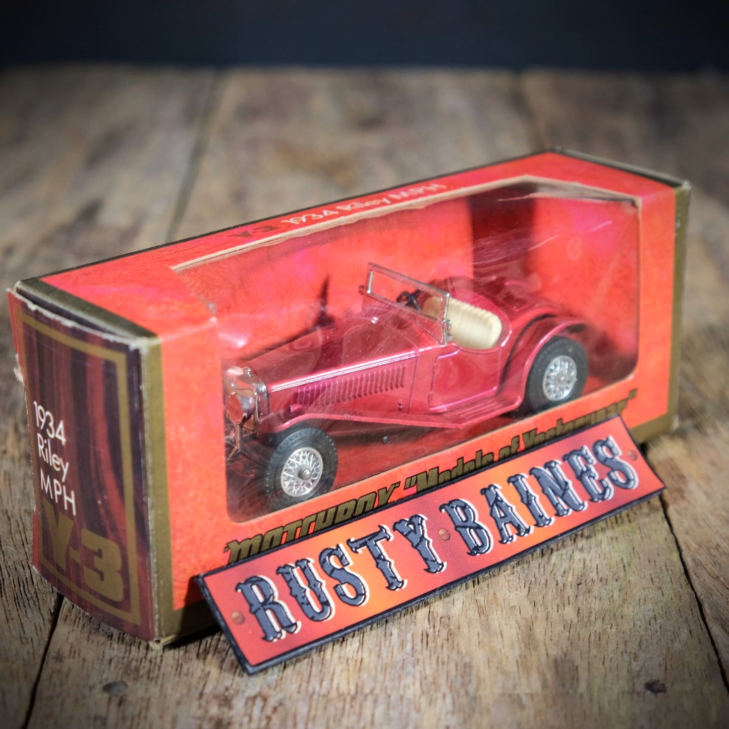 Vintage Matchbox Models of Yesteryear Y3 1934 Riley MPH, Red
