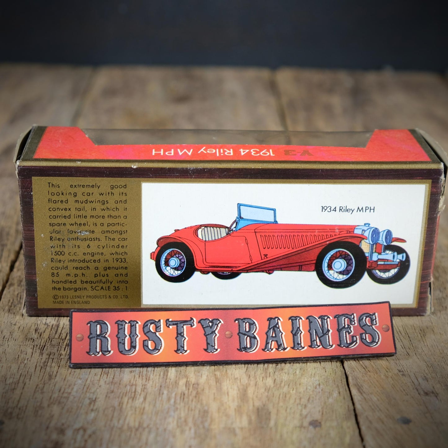 Vintage Matchbox Models of Yesteryear Y3 1934 Riley MPH, Red