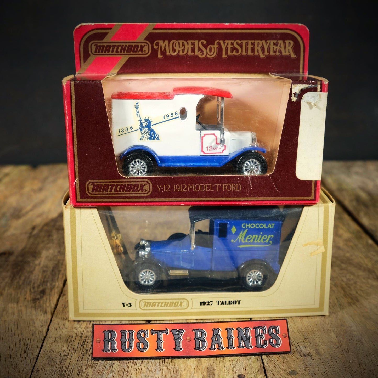 Vintage Matchbox Models of Yesteryear Vans Ford Model T New York & Talbot Menier Choclate