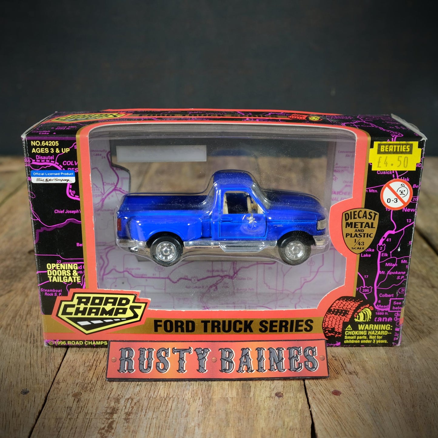Ford F150 Flareside Truck, Blue, Road Champs 1/43