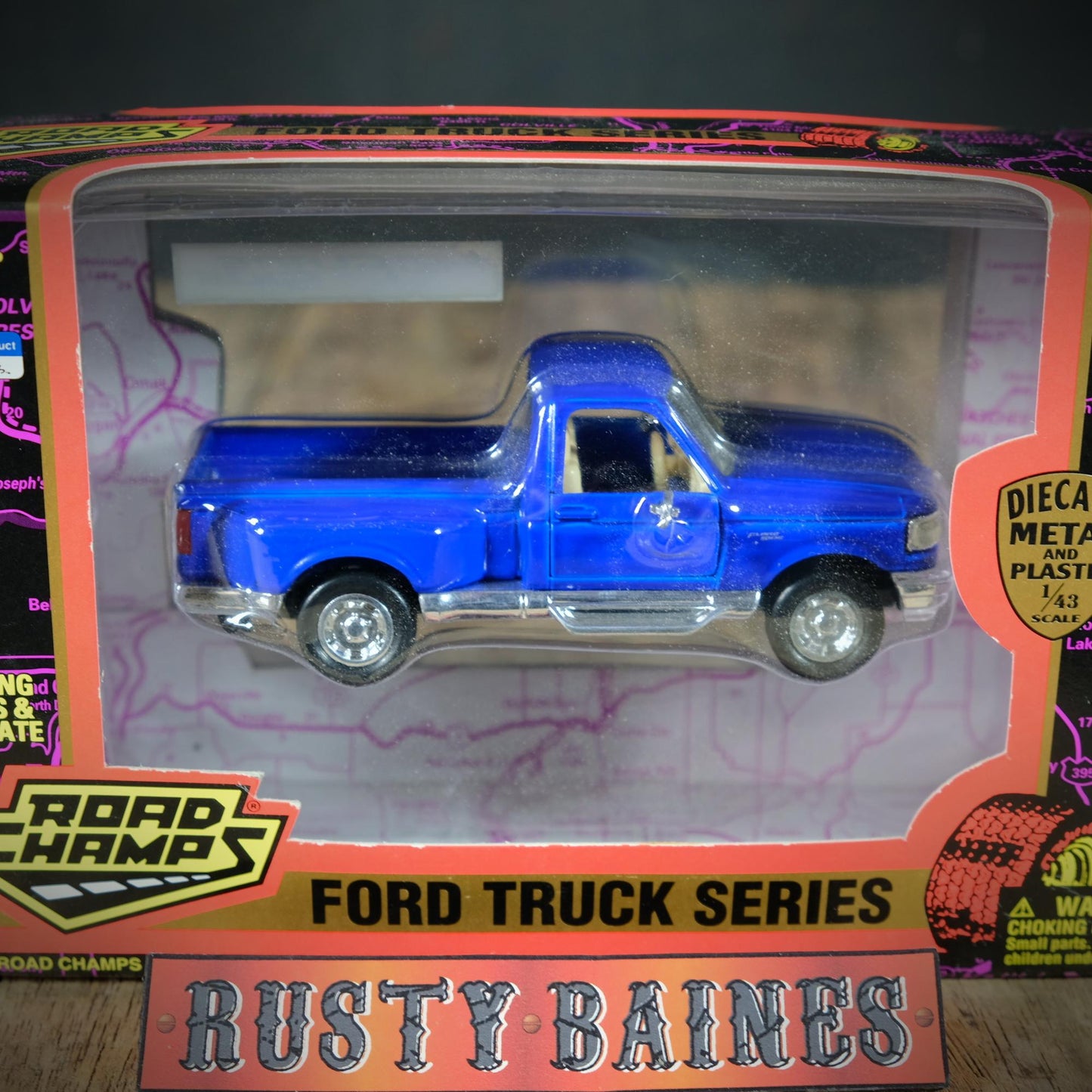 Ford F150 Flareside Truck, Blue, Road Champs 1/43