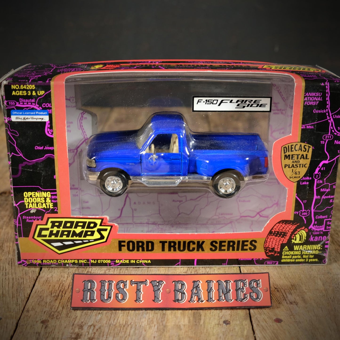 Ford F150 Flareside Truck, Blue, Road Champs 1/43