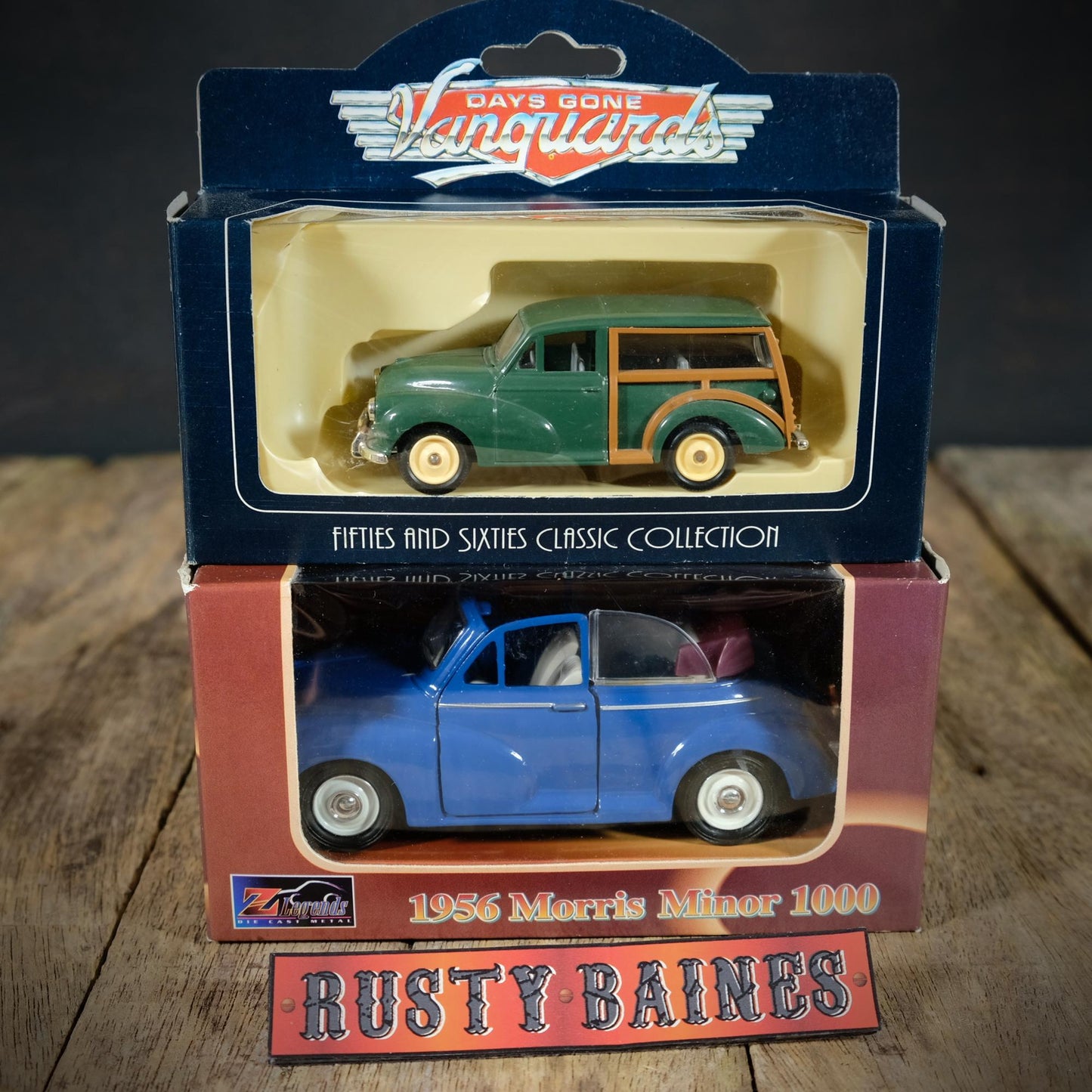 Morris Minor Diecast Car Bundle, 1/43 & 1/26, Traveller & Convertible