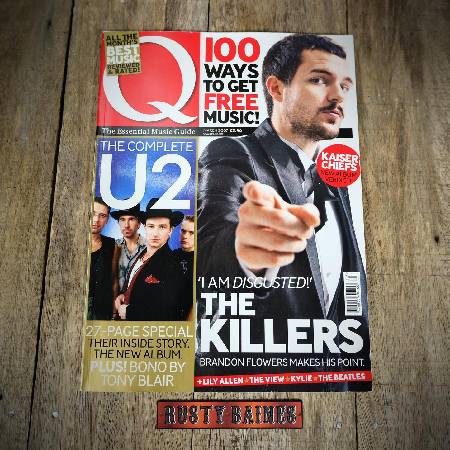 Q Magazine March 2007, U2, The Killers, P Diddy, Pet Shop Boys