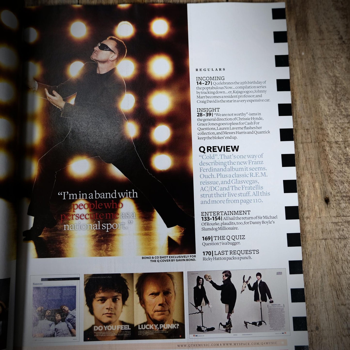 Q Magazine February 2009, U2, Scott Weiland, Clint Eastwood, Jamie Cullum, Seasick Steve, Grace Jones