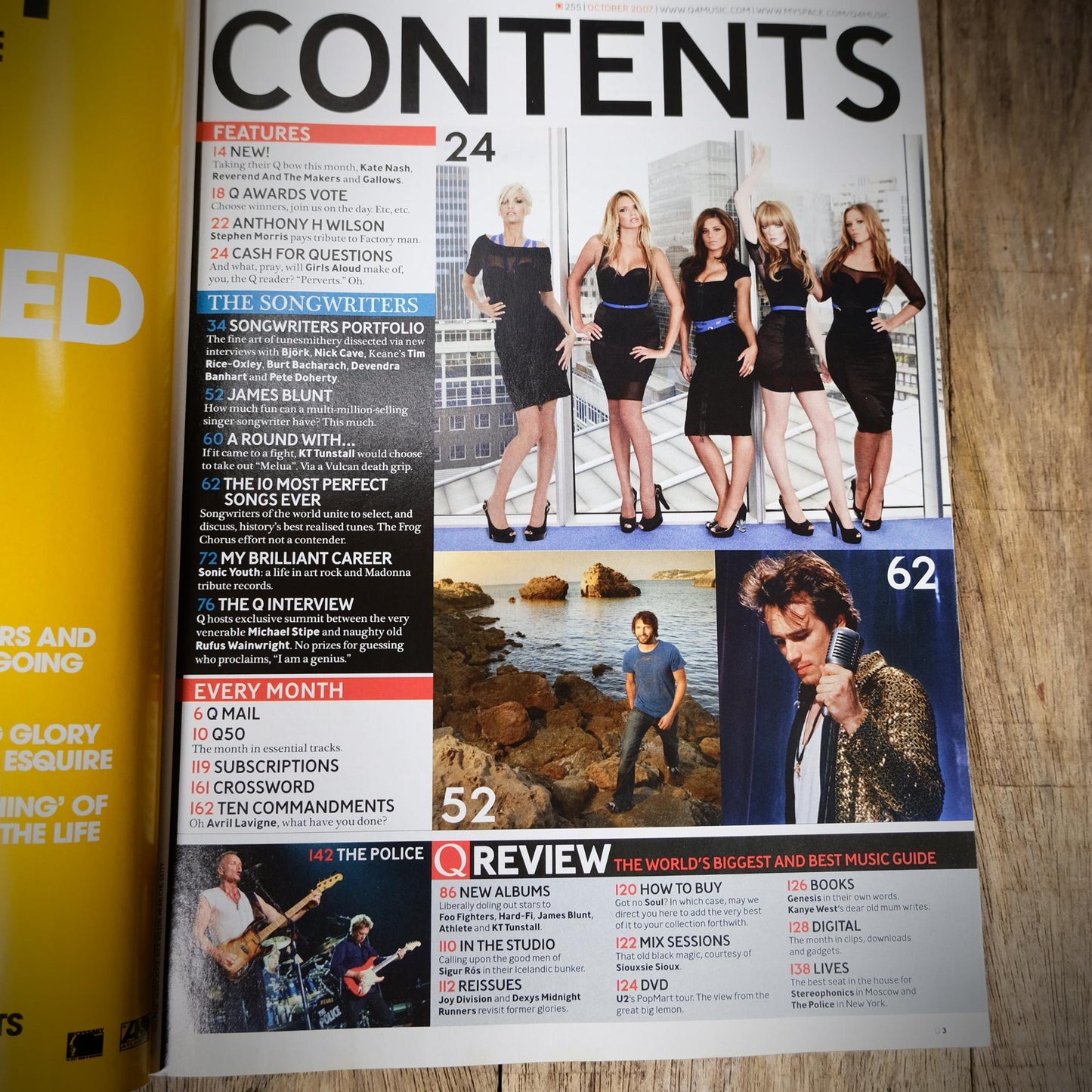 Q Magazine October 2007, Pete Doherty, Bjork, Girls Aloud, Rufus Wainwright, James Blunt