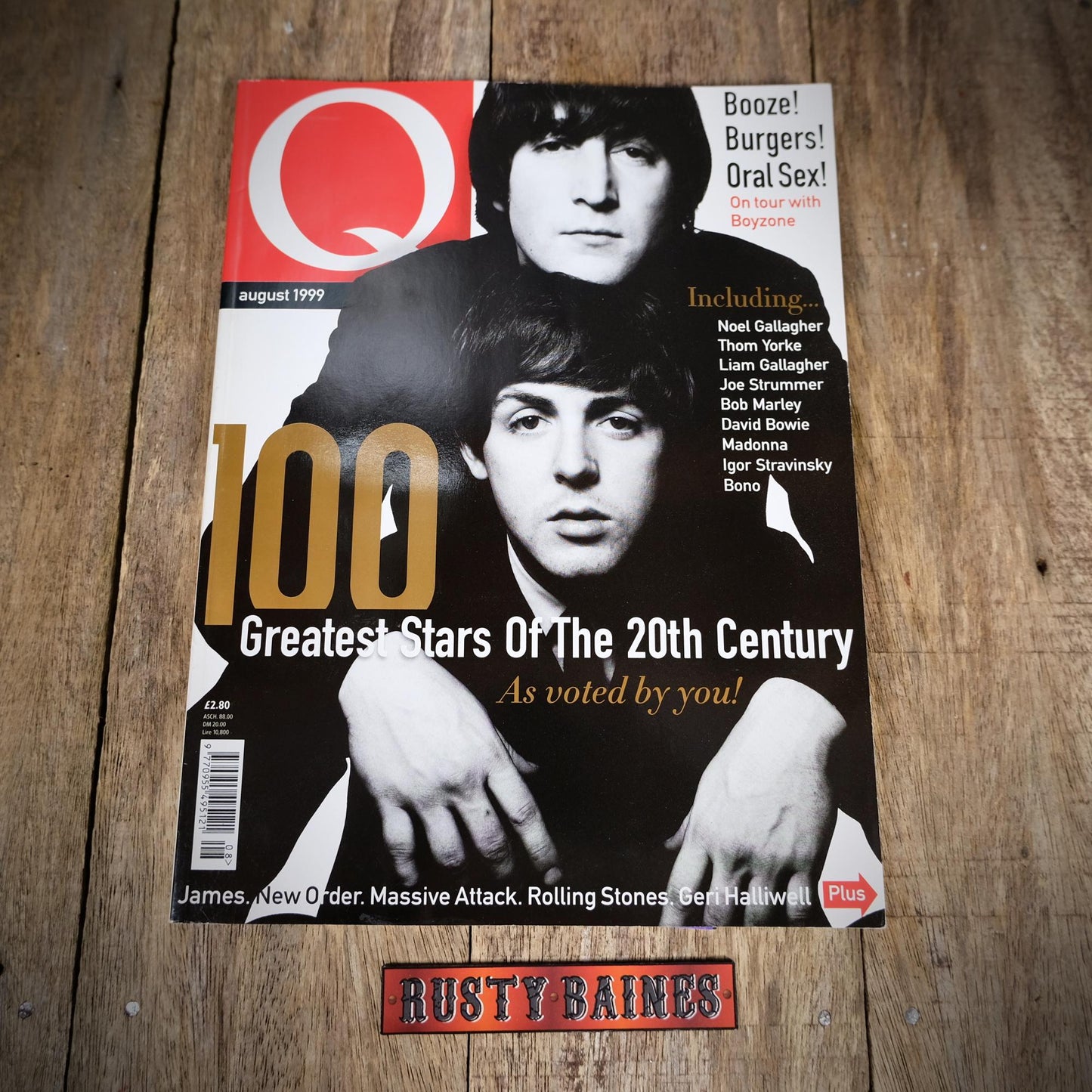 Q Magazine August 1999, James, Boyzone, John Lennon/Yoko Ono, Tammy Wynette, New Order