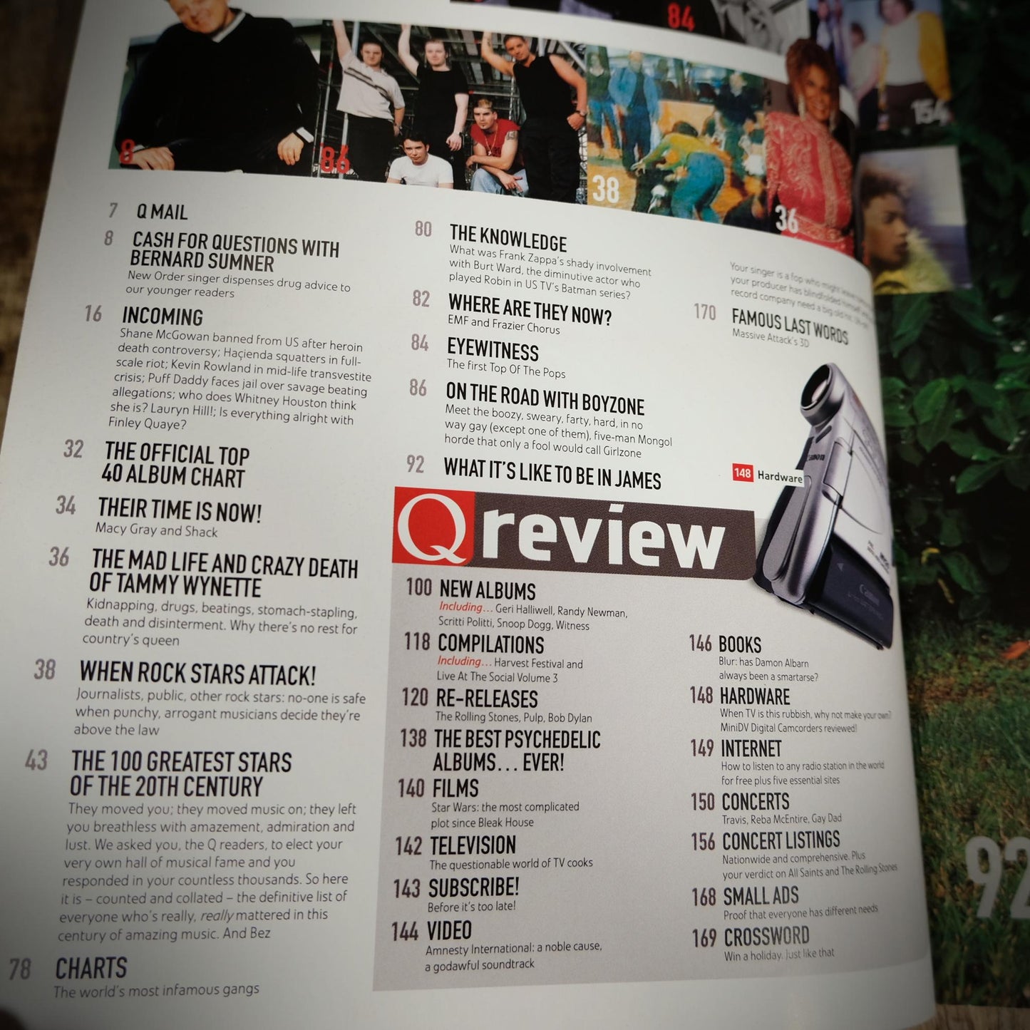 Q Magazine August 1999, James, Boyzone, John Lennon/Yoko Ono, Tammy Wynette, New Order