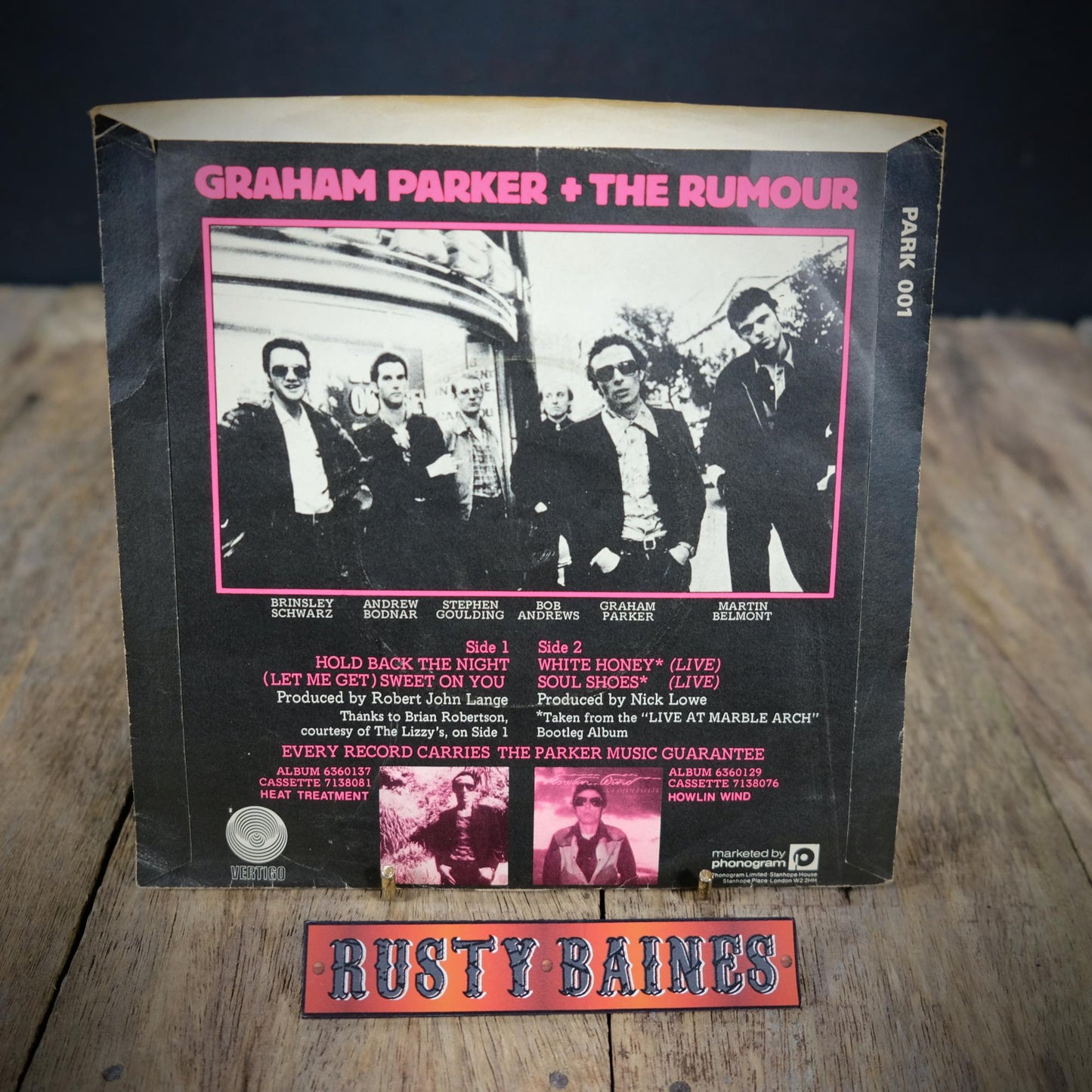 Record 7" EP, The Pink Parker - Hold Back the Night