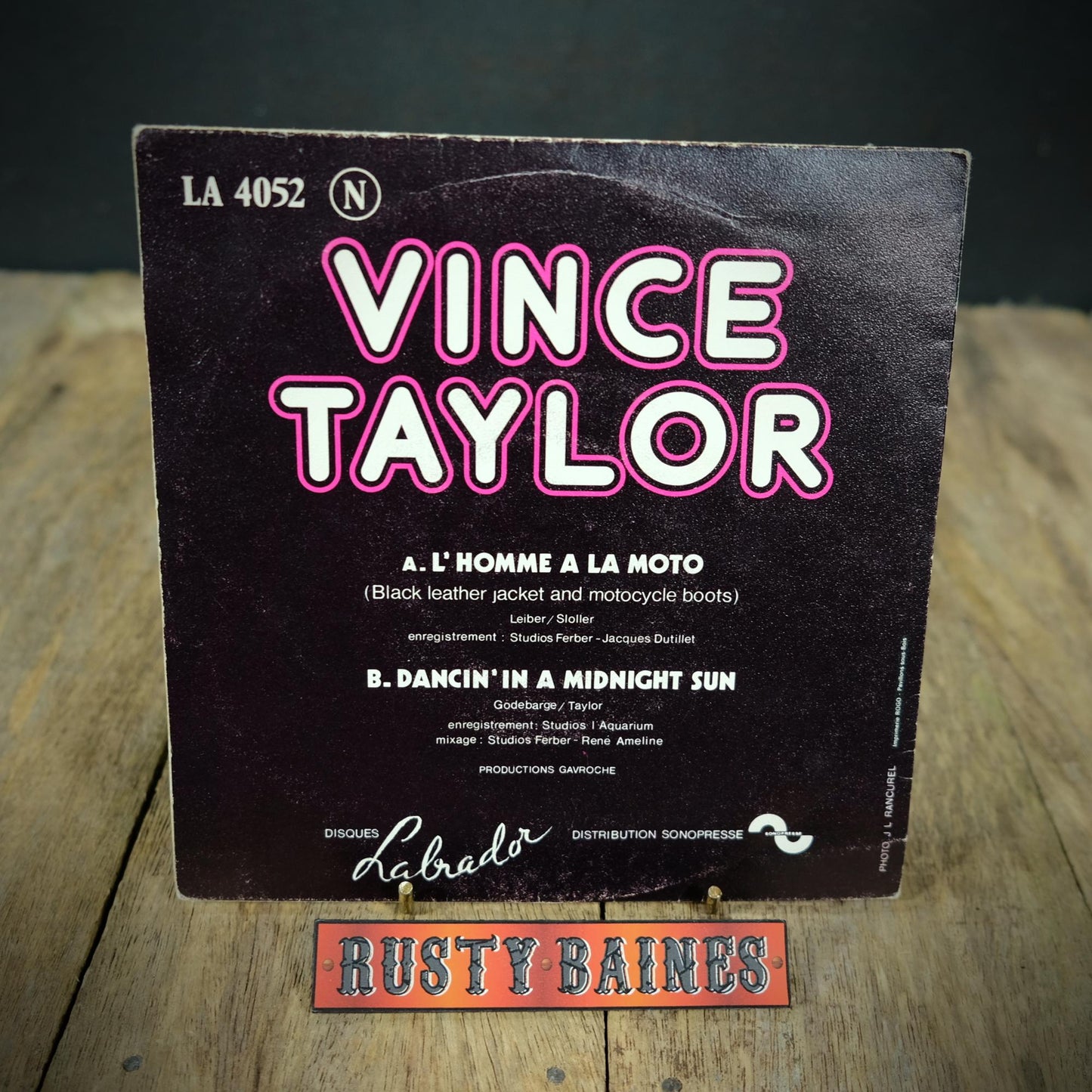 Record 7" Single, Vince Taylor -L'Homme a la Moto/Black Leather Jacket
