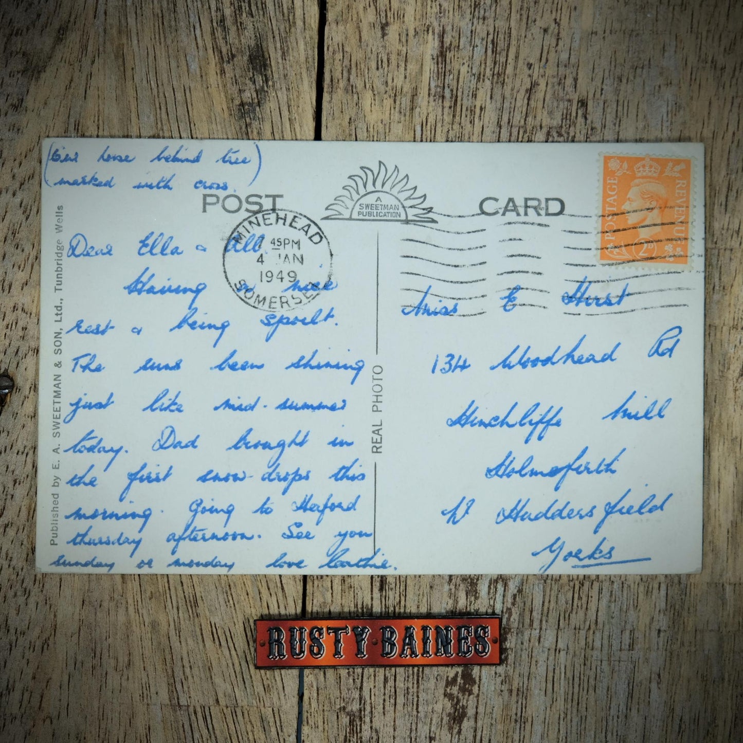 Postcard, Wooton Courtenay, Minehead, Real Photo
