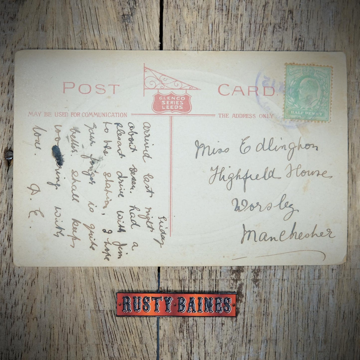Postcard, Occupation Lane Scunthorpe, Glenco, Printed