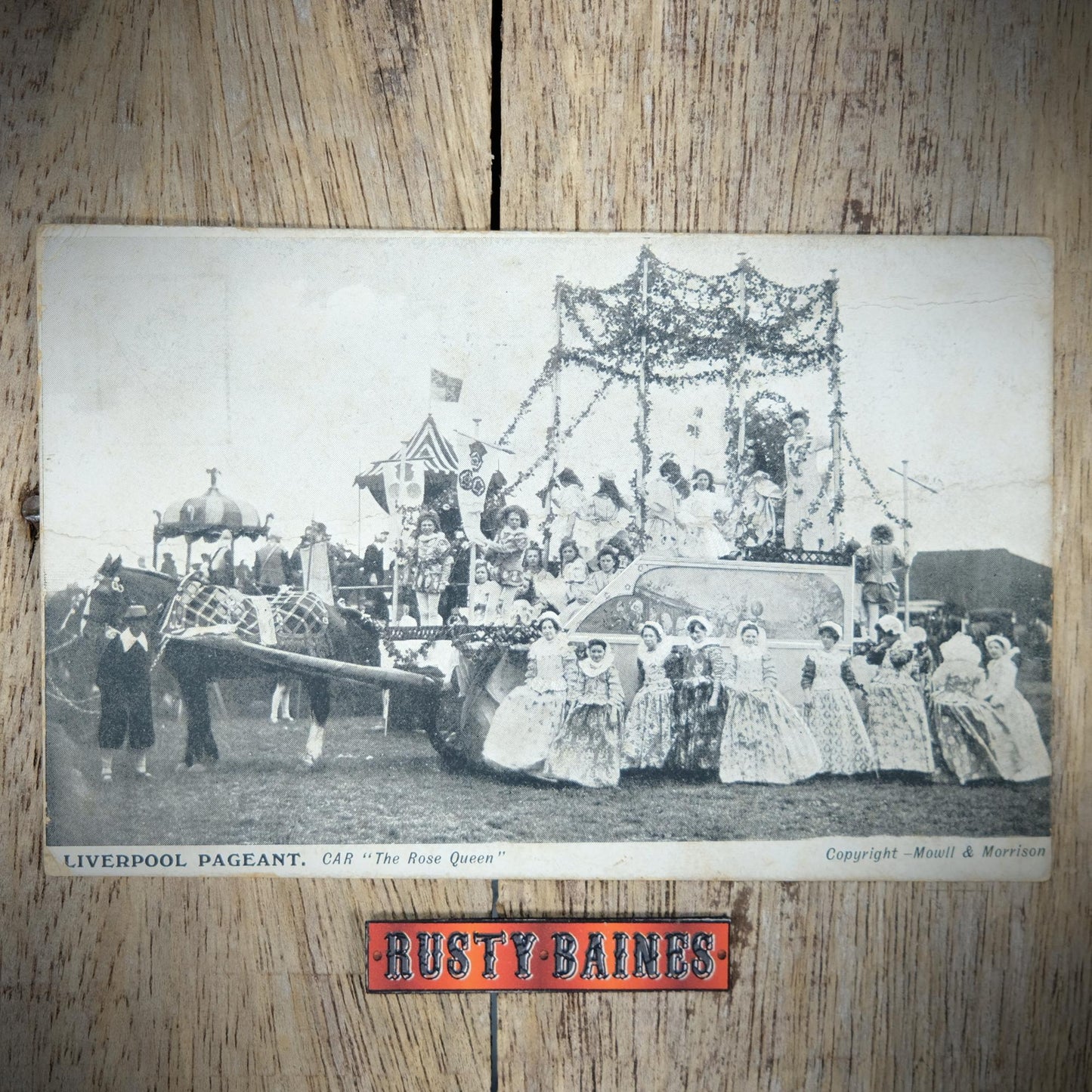 Postcard, Liverpool Pageant, Horse Drawn Rose Queen, 1913, Printed