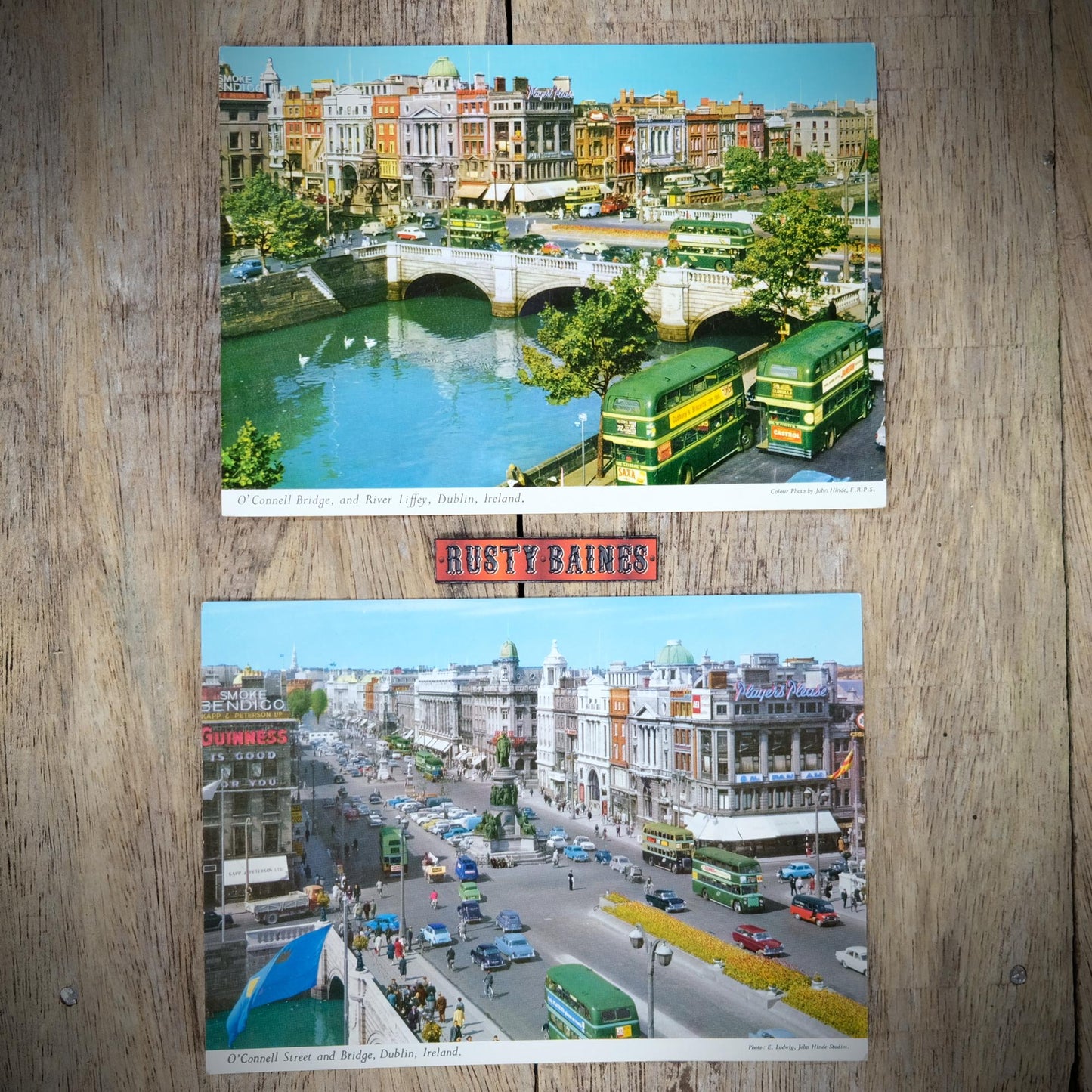 Postcards, Dublin, O'Connell Street & Bridge, John Hinde, Printed