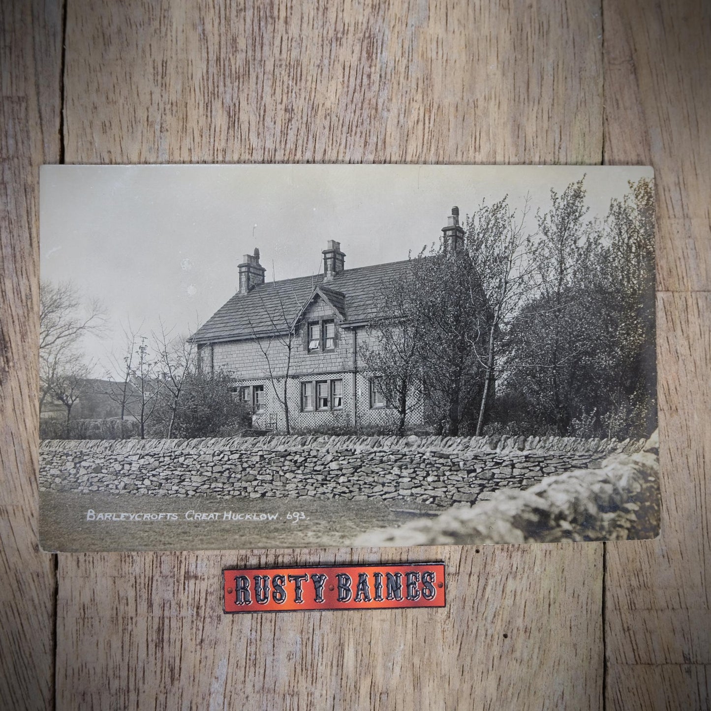 Postcard, Great Hucklow Barleycrofts, Peak District Real Photo Hudson