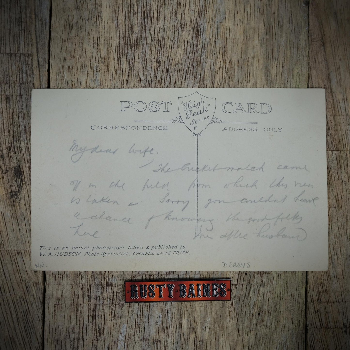 Postcard, Great Hucklow Barleycrofts, Peak District Real Photo Hudson