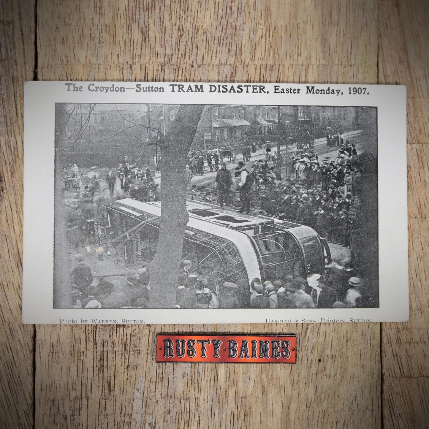 Postcard, Sutton Tram Disaster, The Croydon Newspaper 1907, Printed