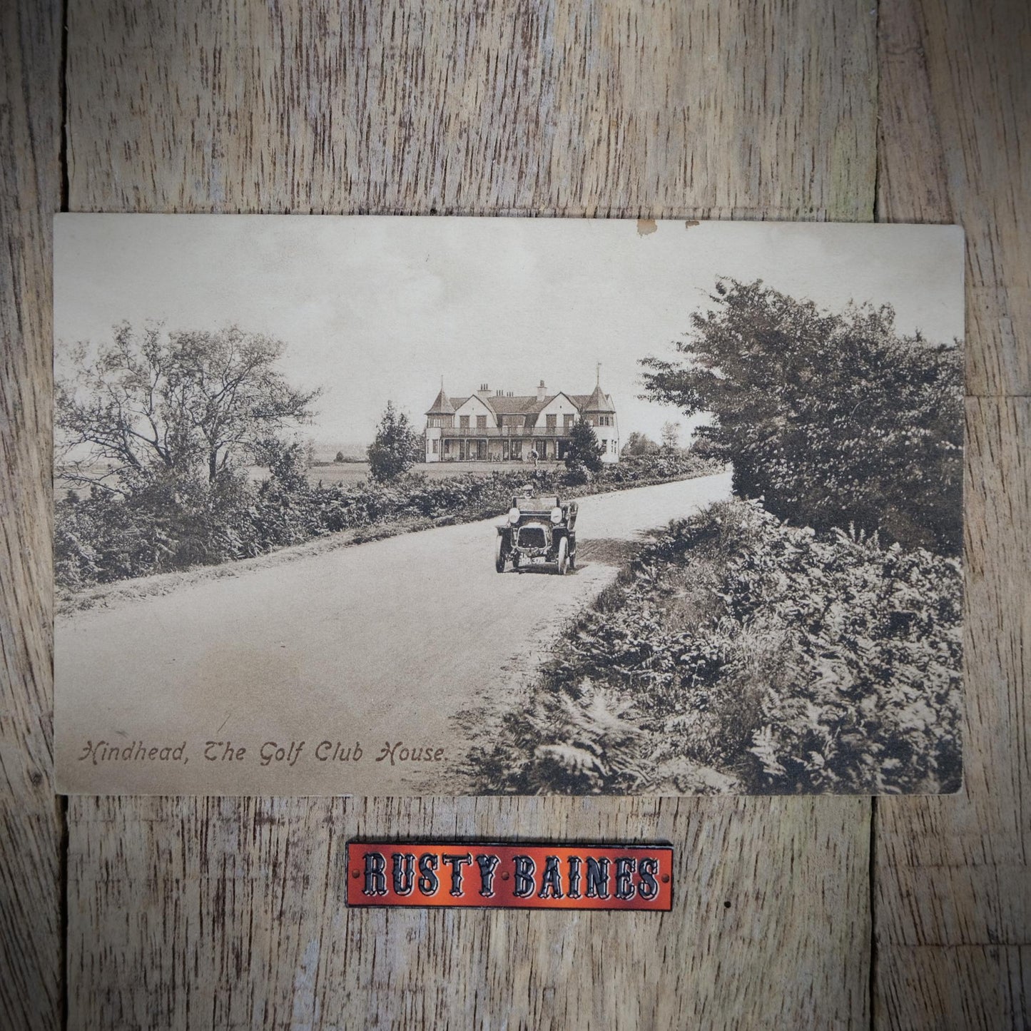 Postcard, Hindhead, Golf Club House, Vintage Car, Printed